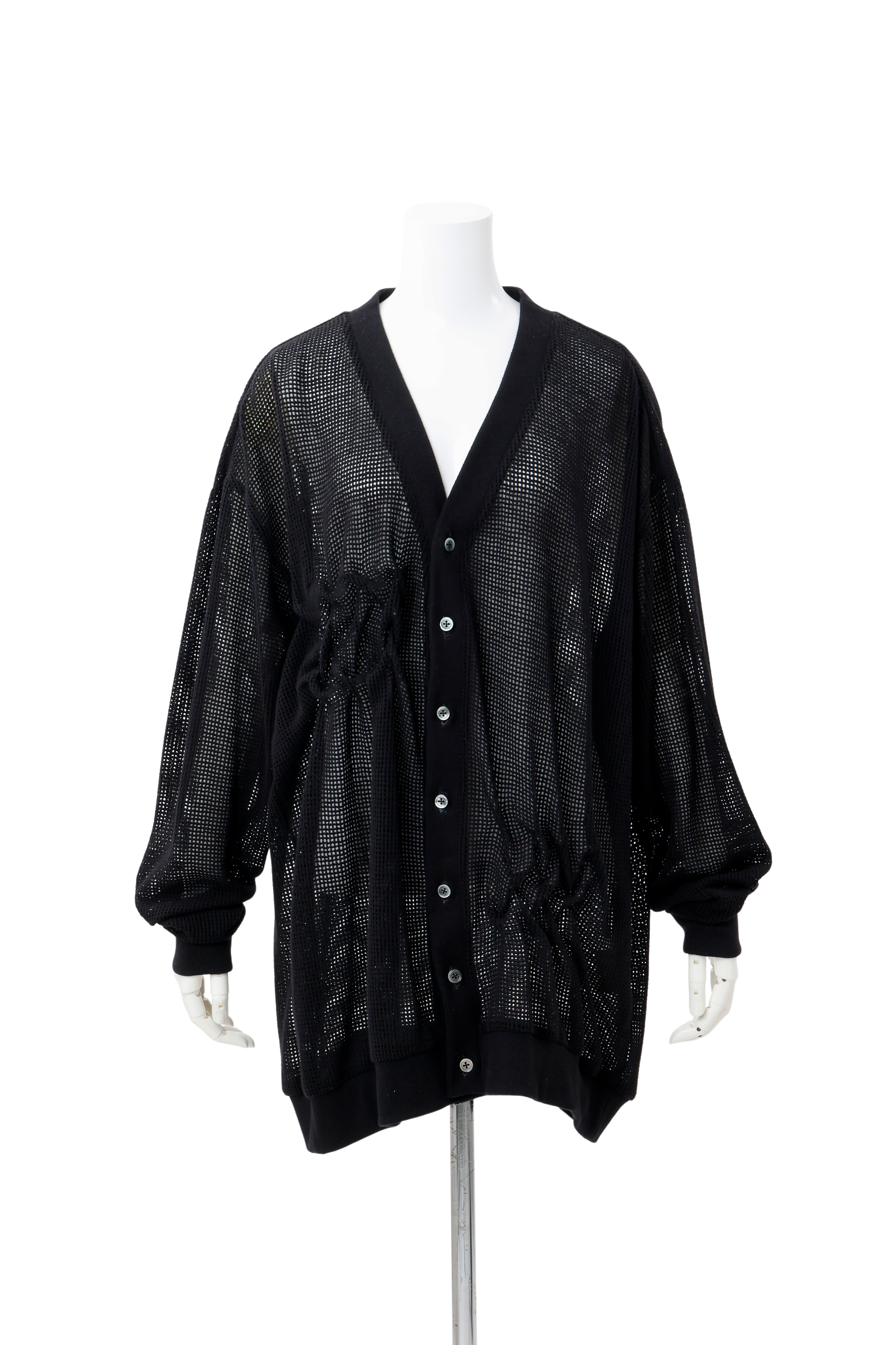 Basket mesh cardigan - Black