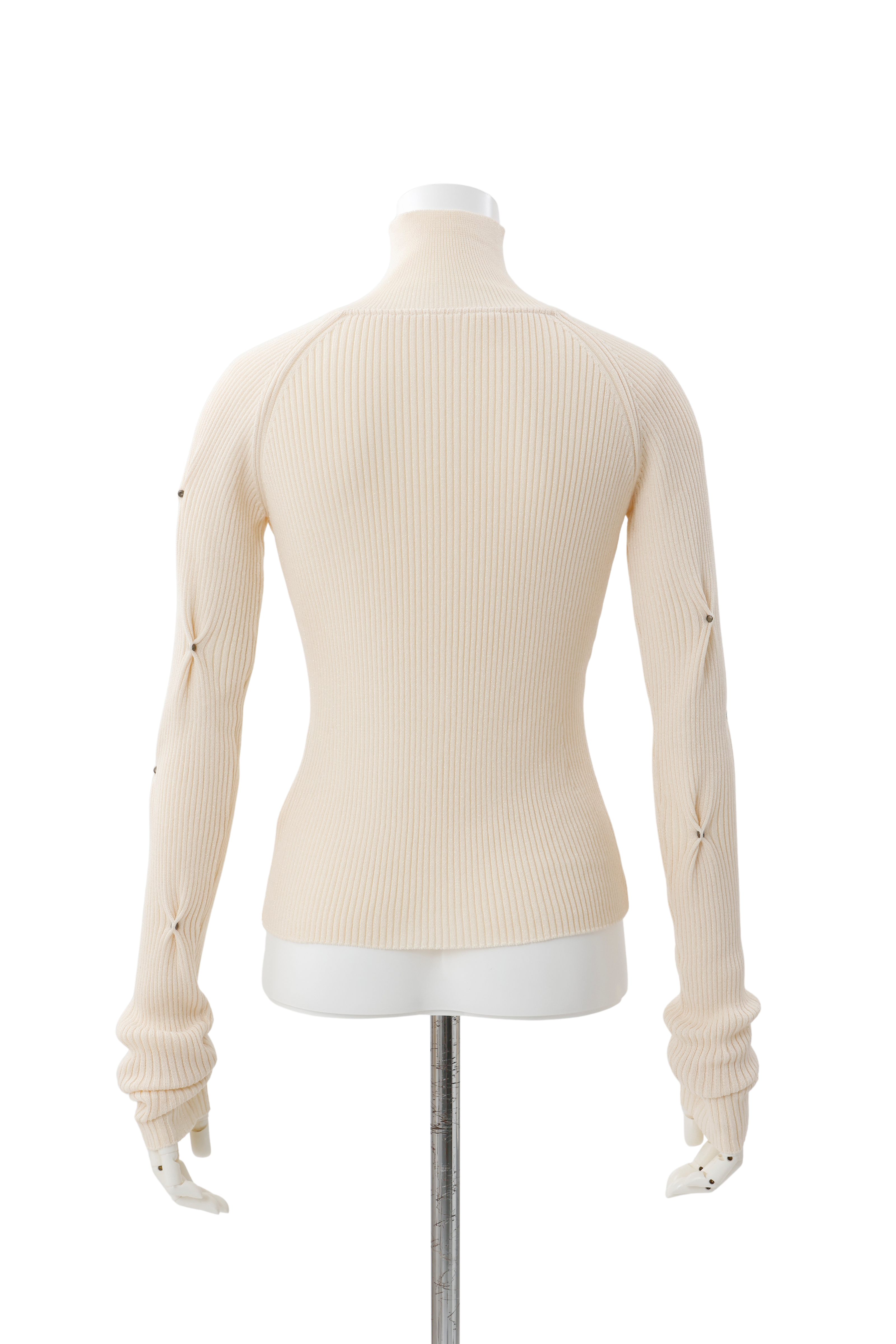 Pic tuck rib cardigan - White