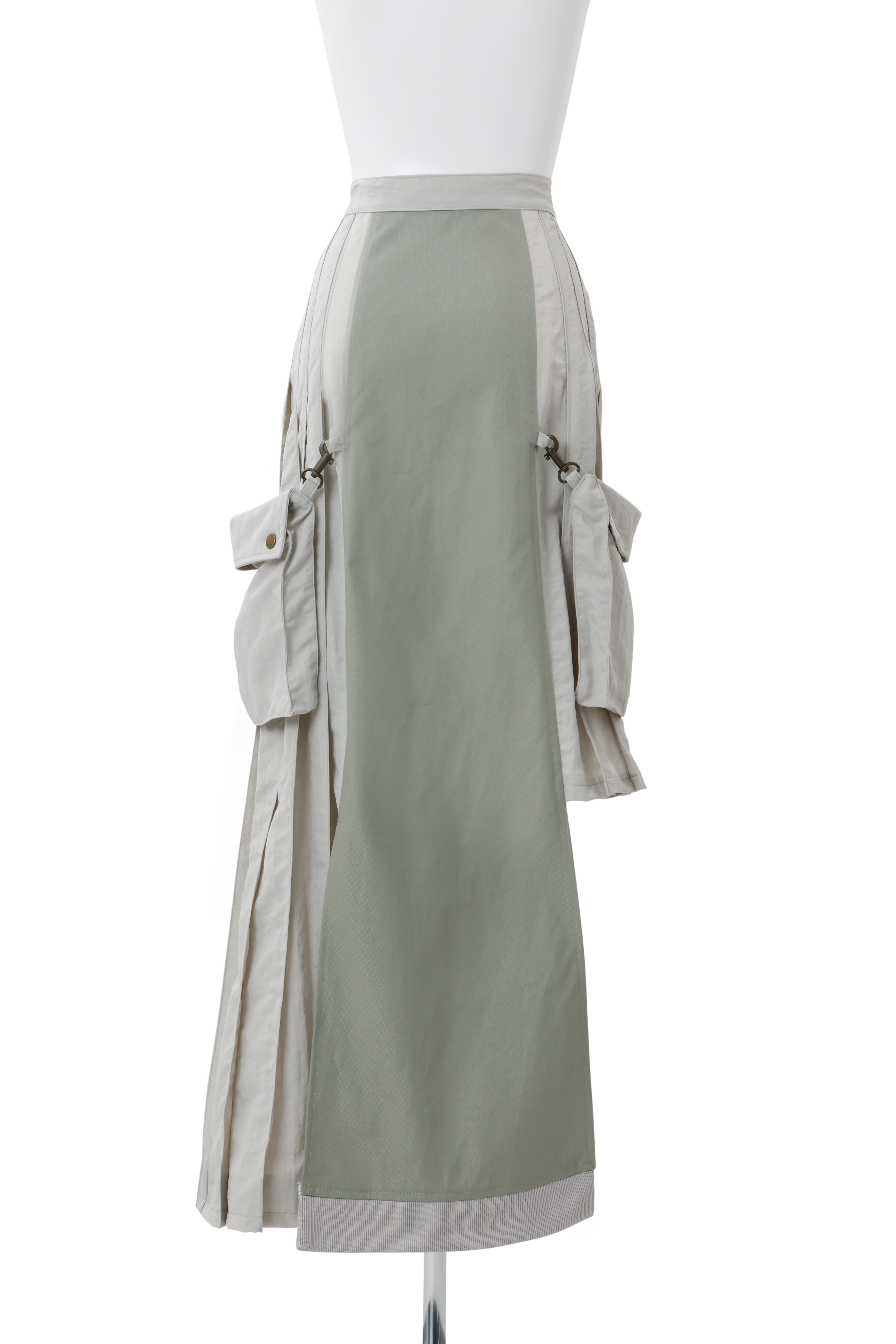 Military shrink pleats skirt - Greige