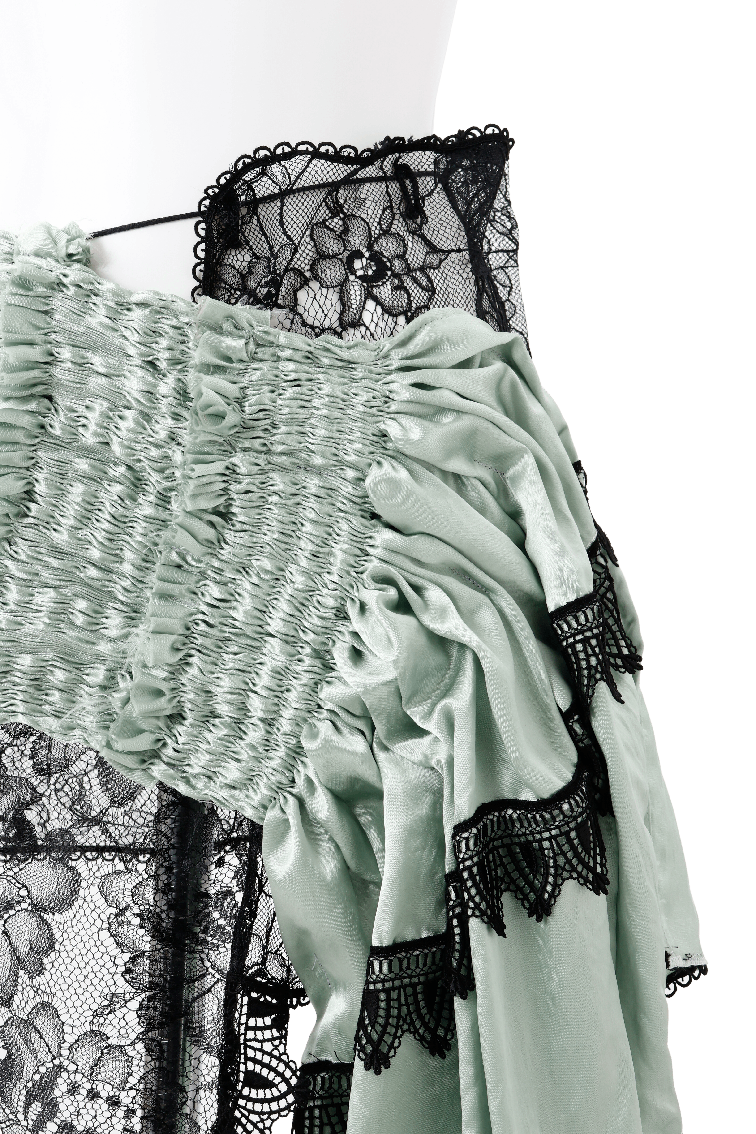 Hand pleats veil skirt - Green