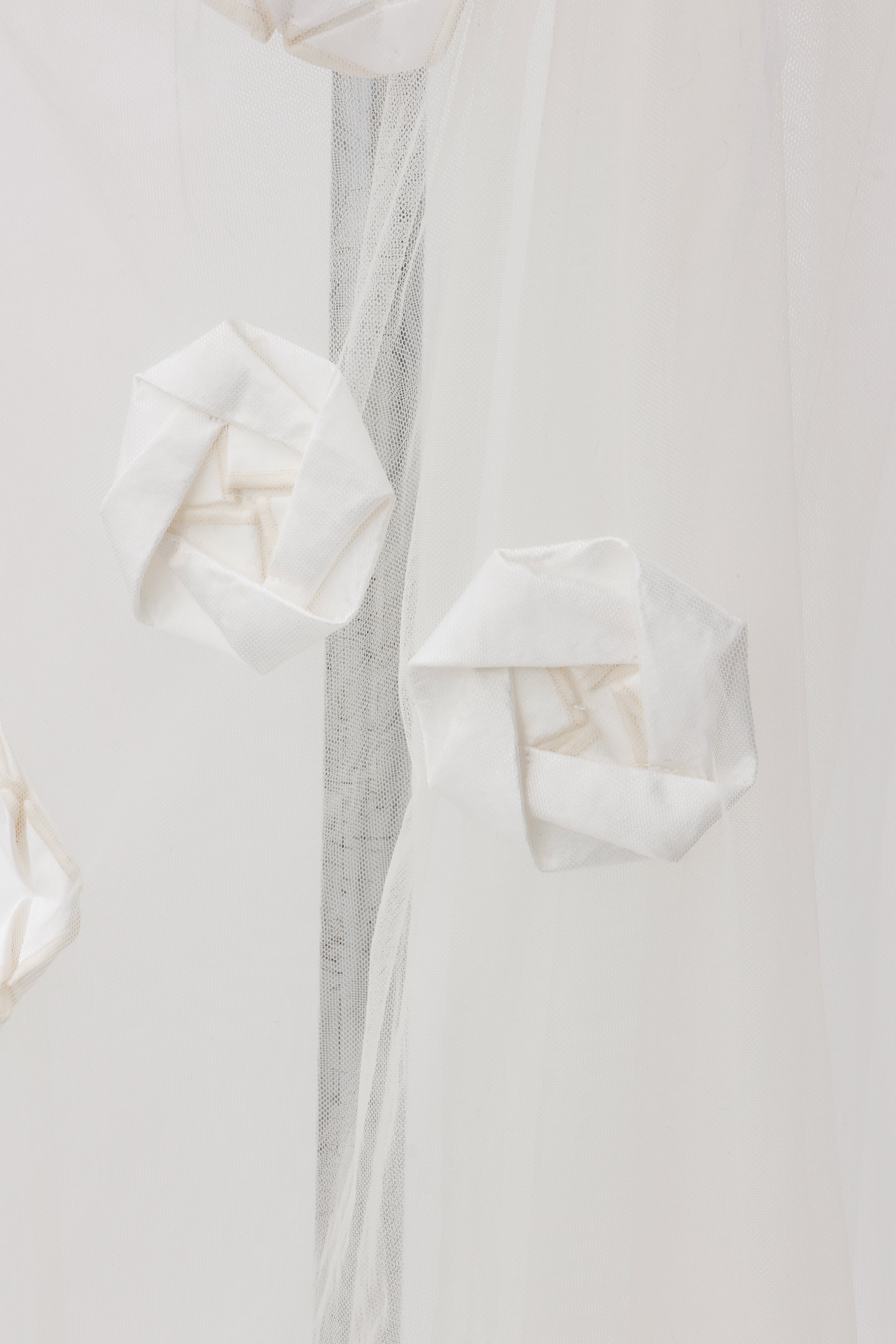 Origami veil wrap skirt - White