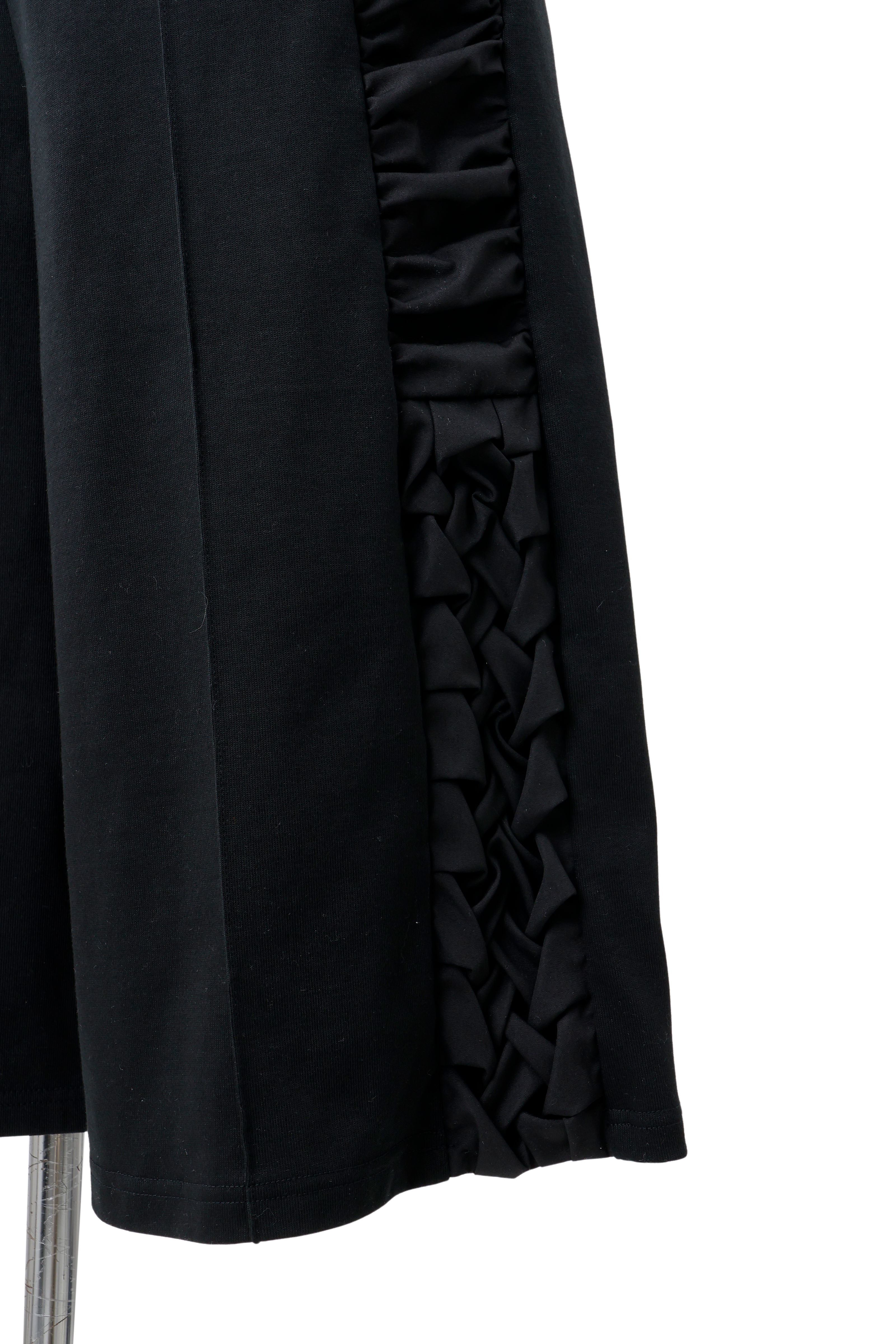 Side gather half pants - Black