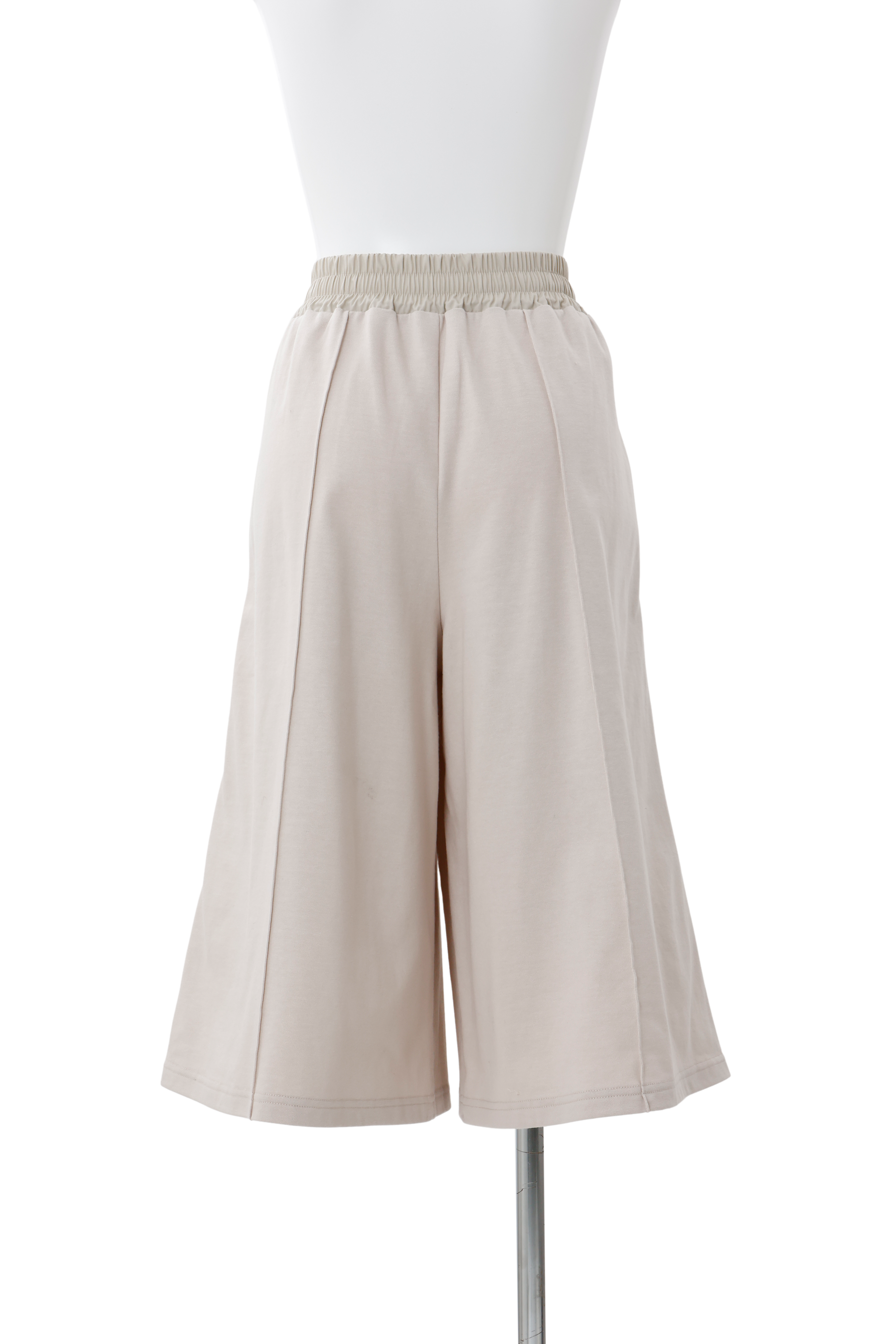 Side gather half pants - Beige