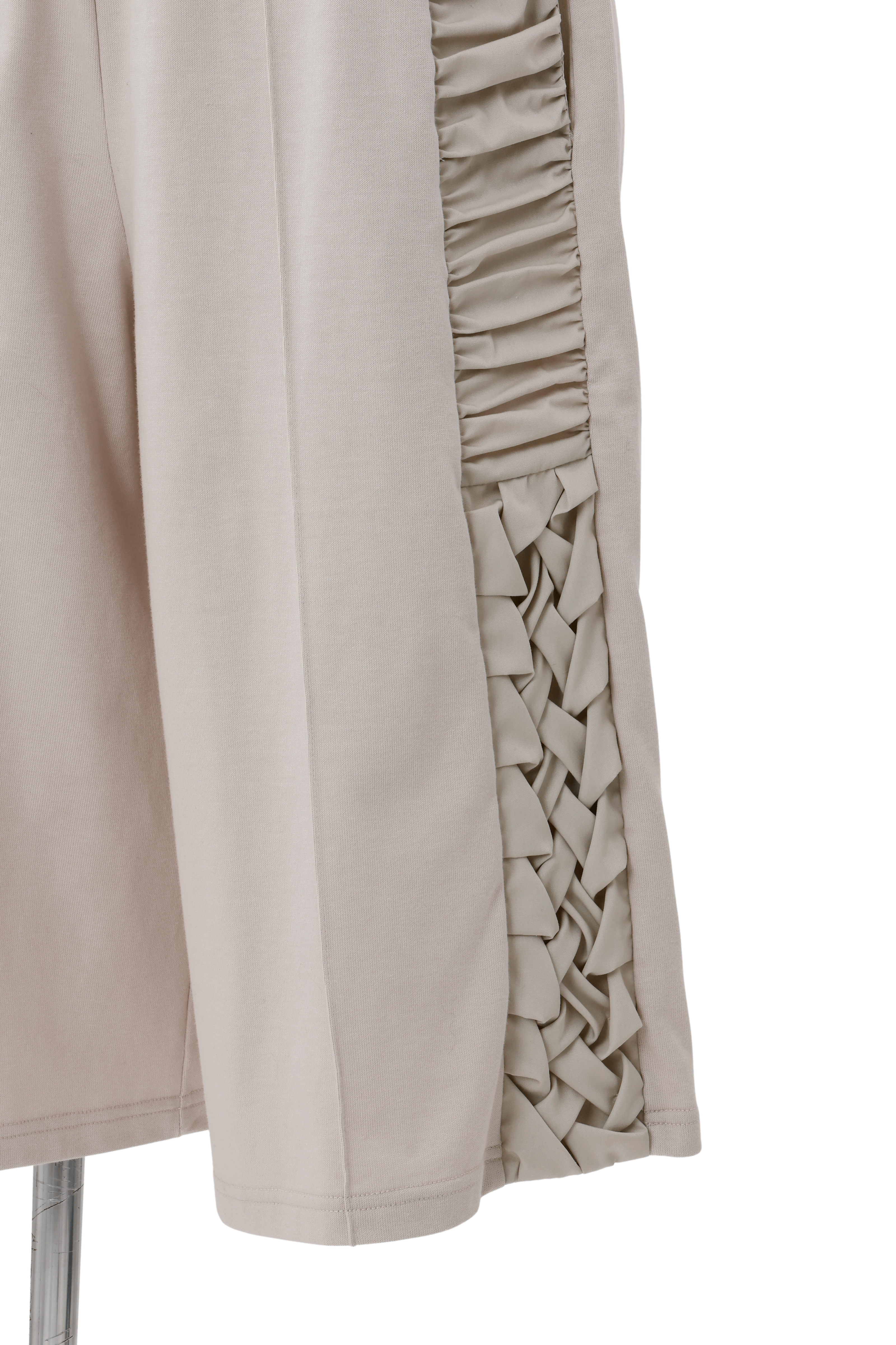 Side gather half pants - Beige