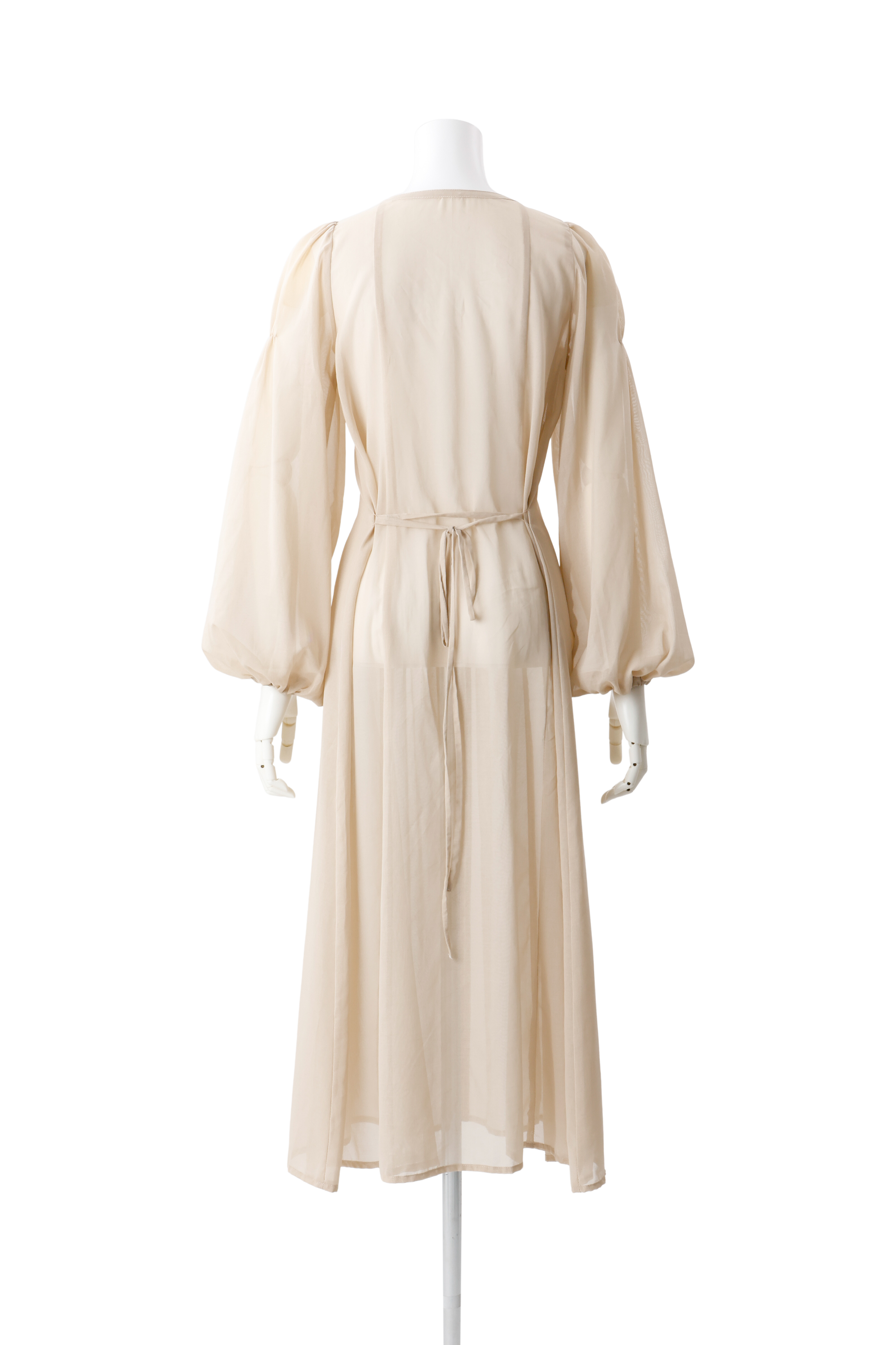 Smocking sheer gown - Beige