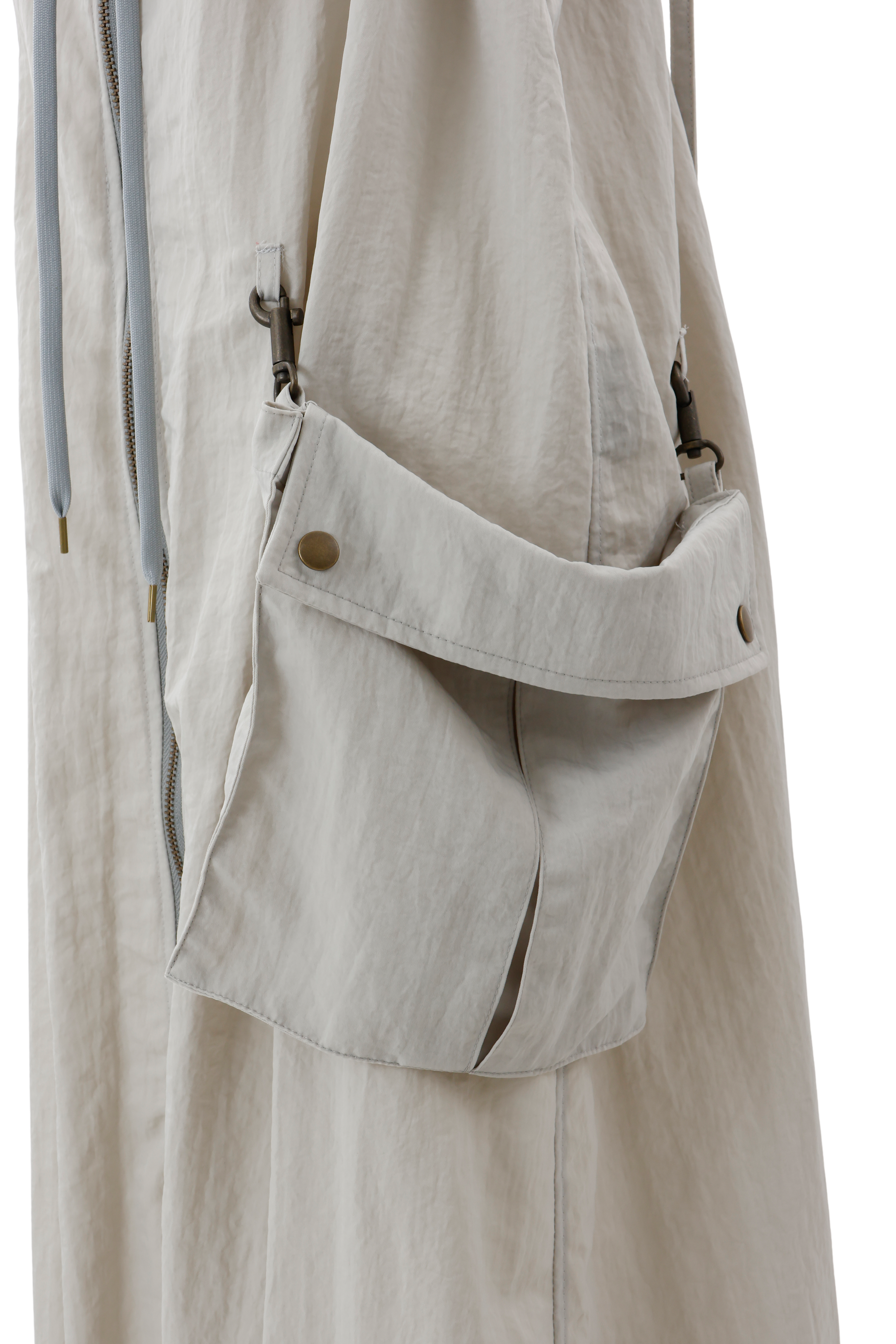 Military shrink zip dress - Greige