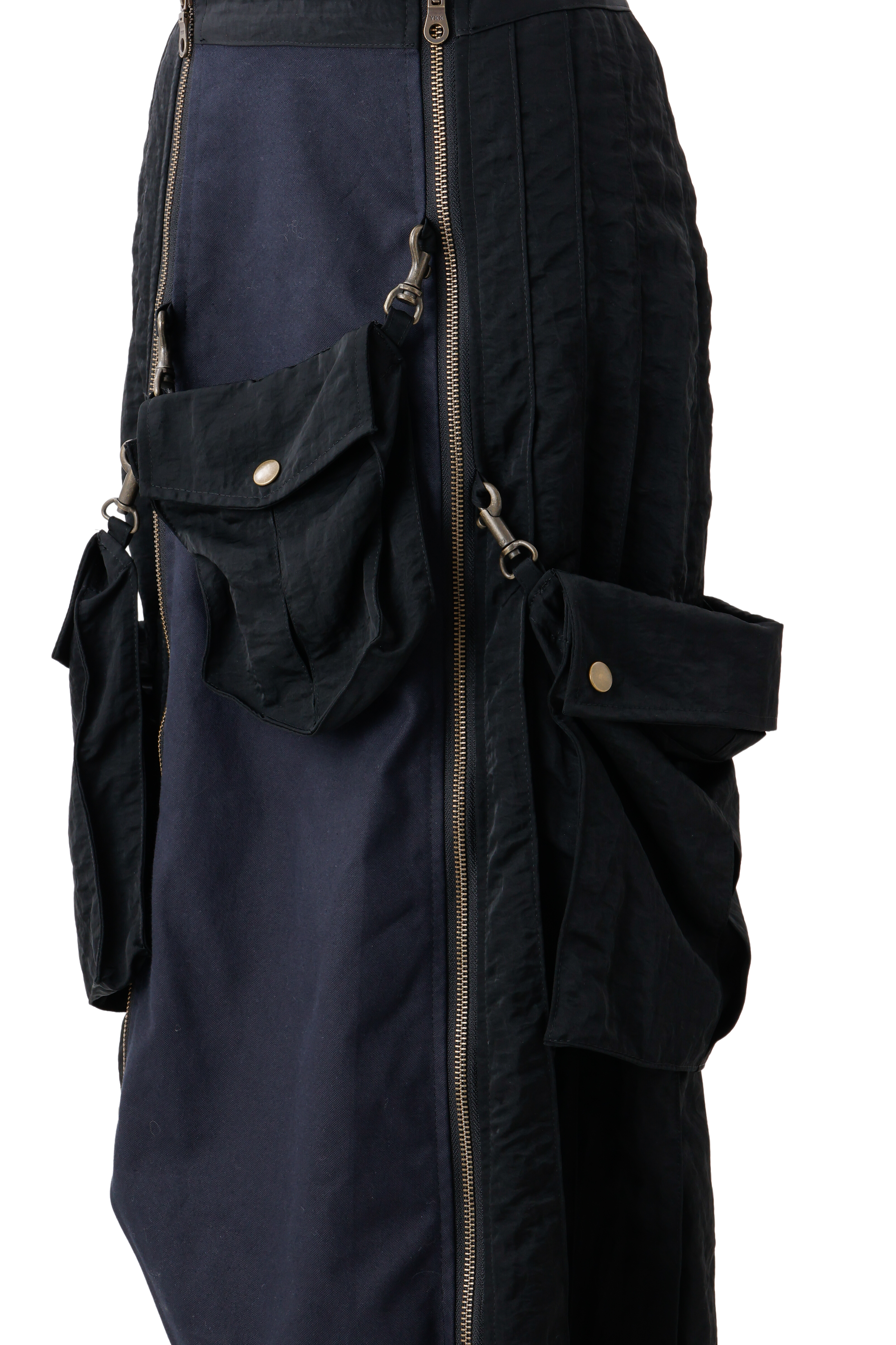 Military shrink pleats skirt - Black