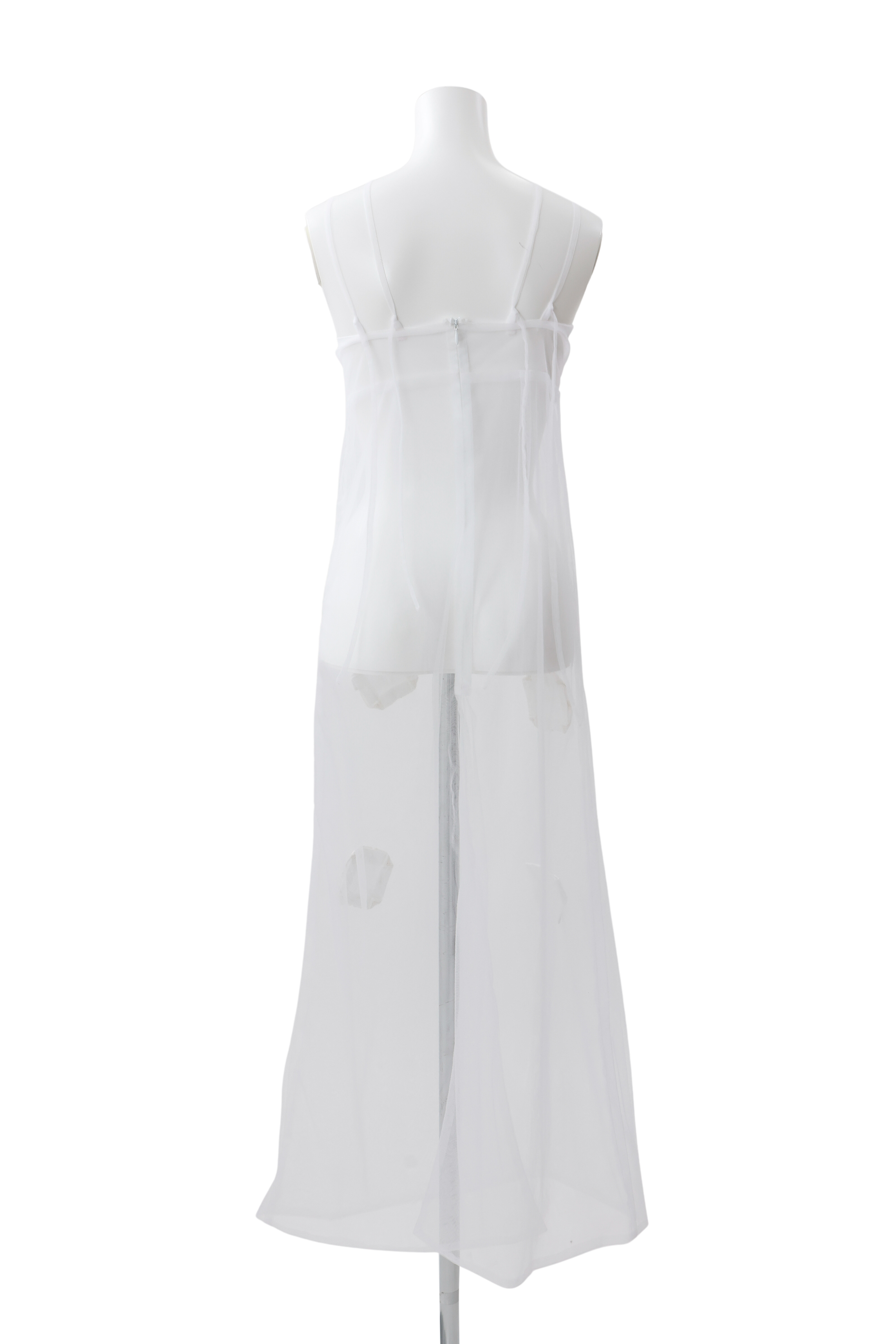 Origami veil dress - White