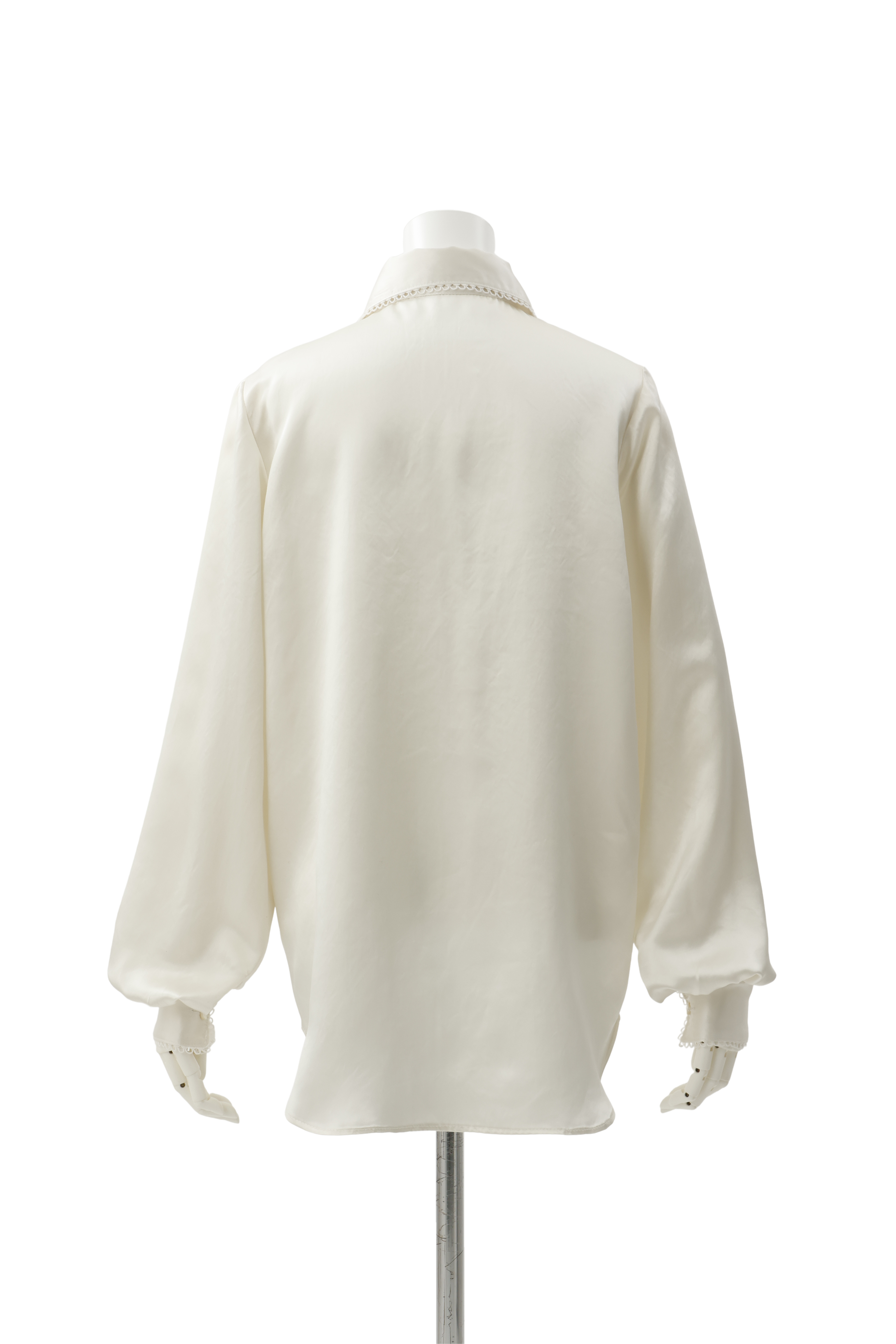 Satin broad shirt - Ivory