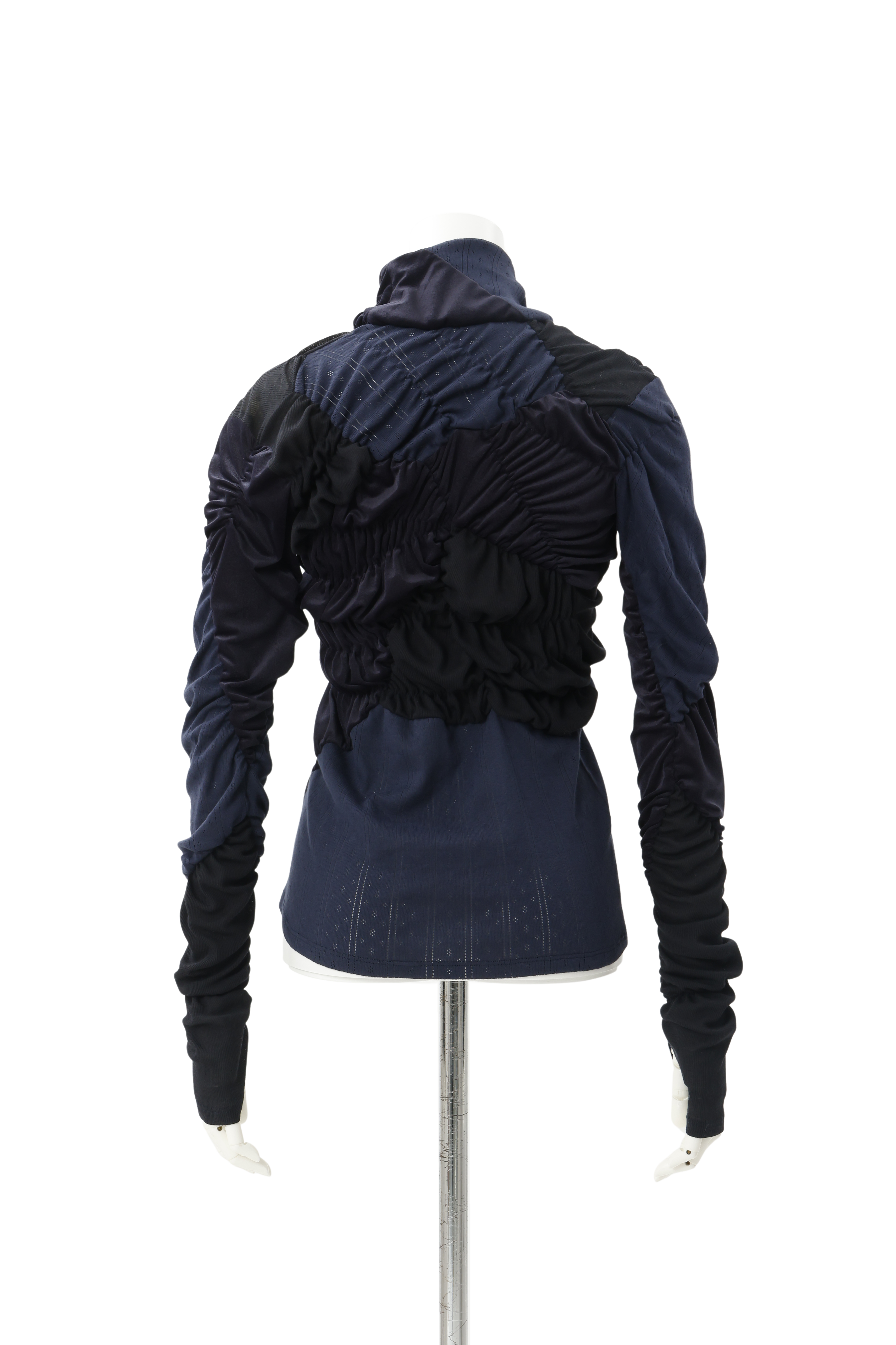 Shirring knit pullover - Navy