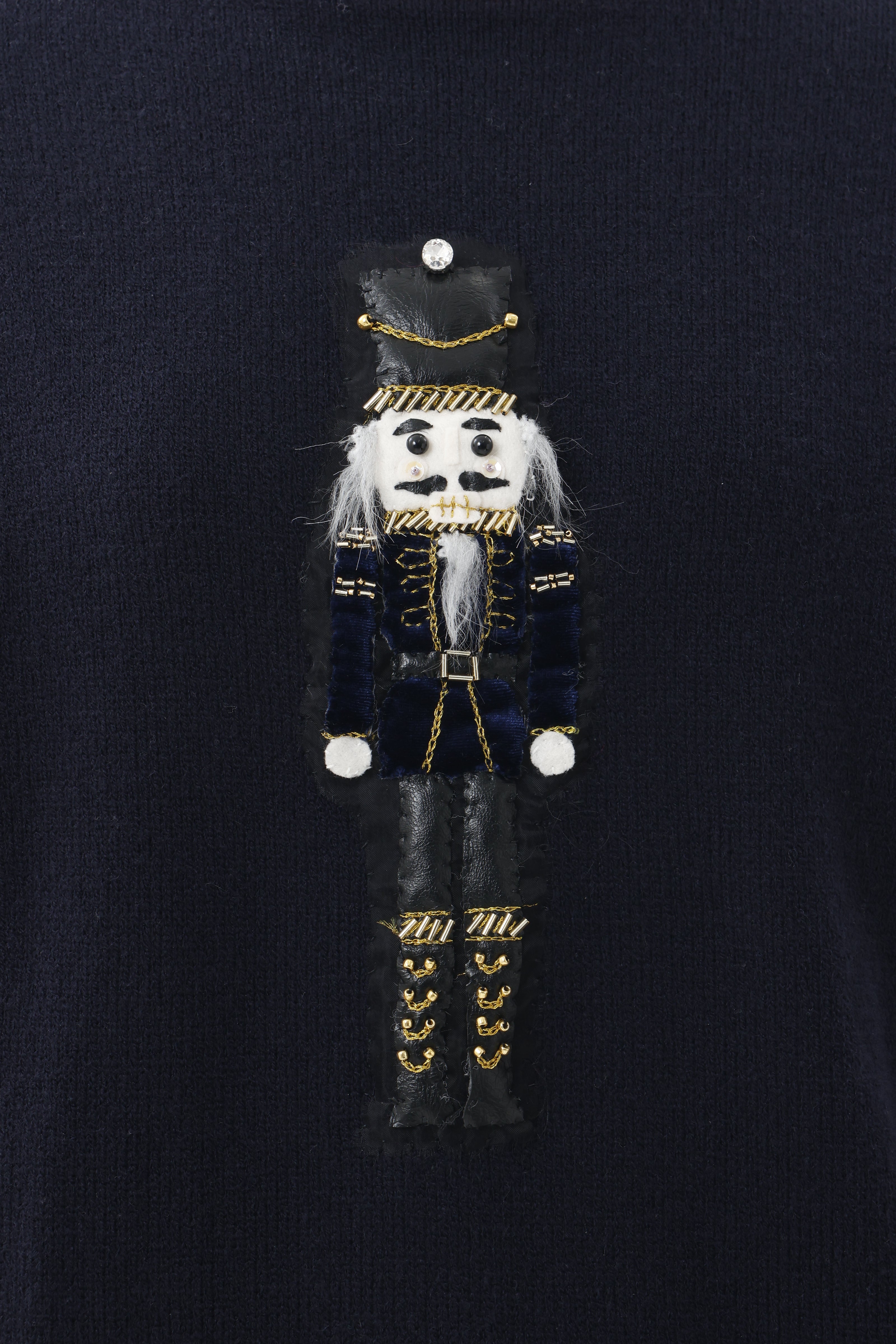 Nutcracker embroidery knit - Navy