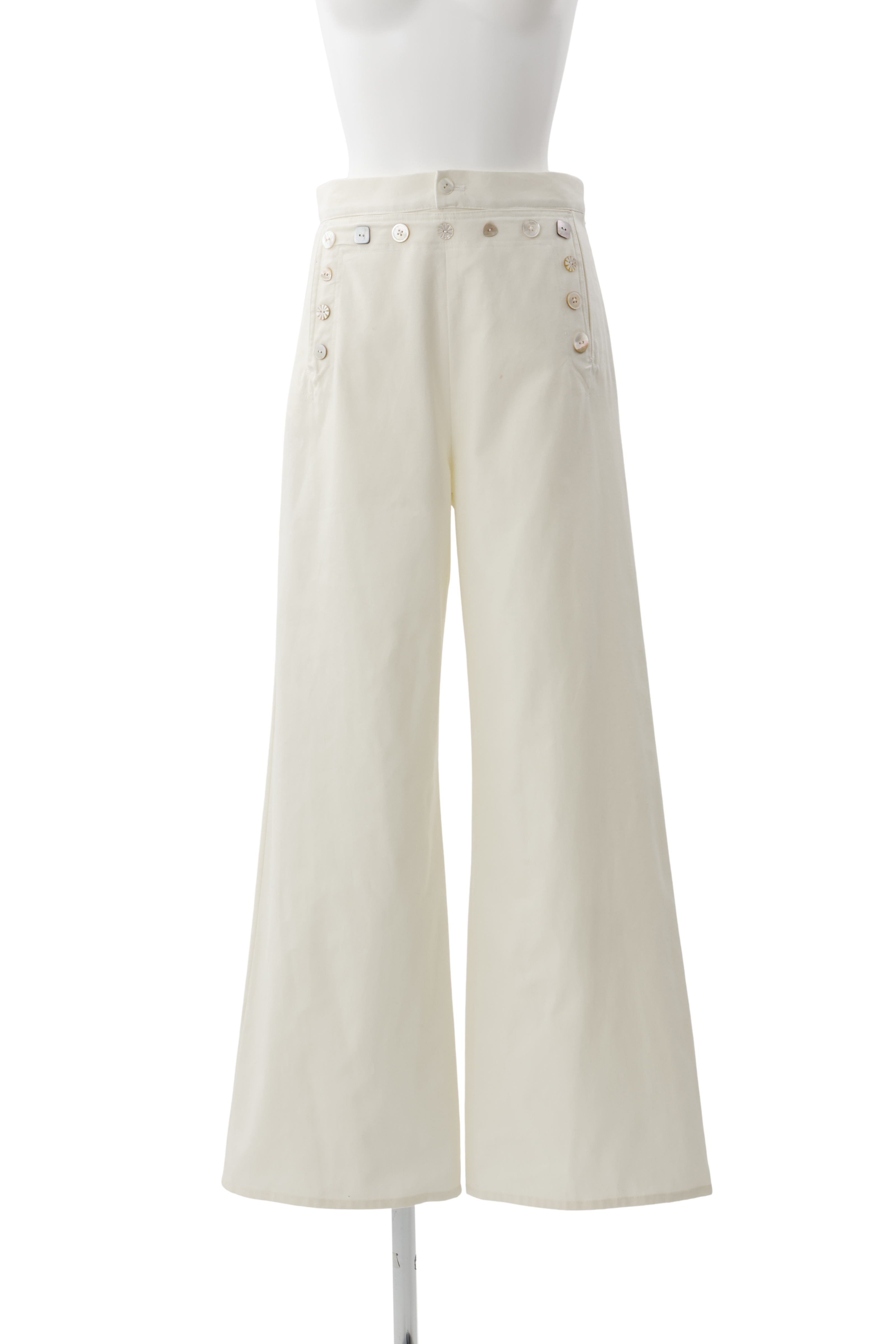 Navy sailor pants - Ivory