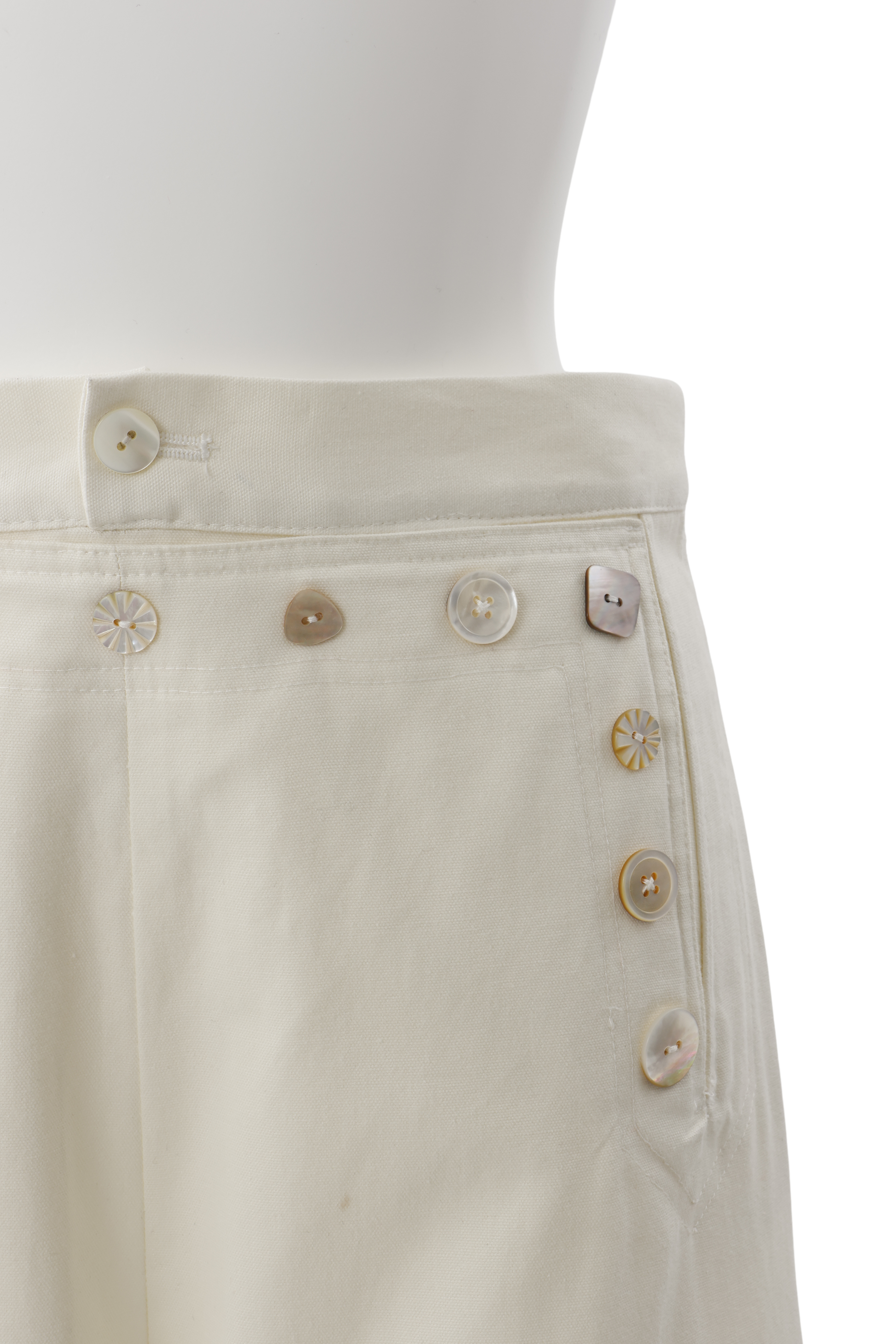 Navy sailor pants - Ivory