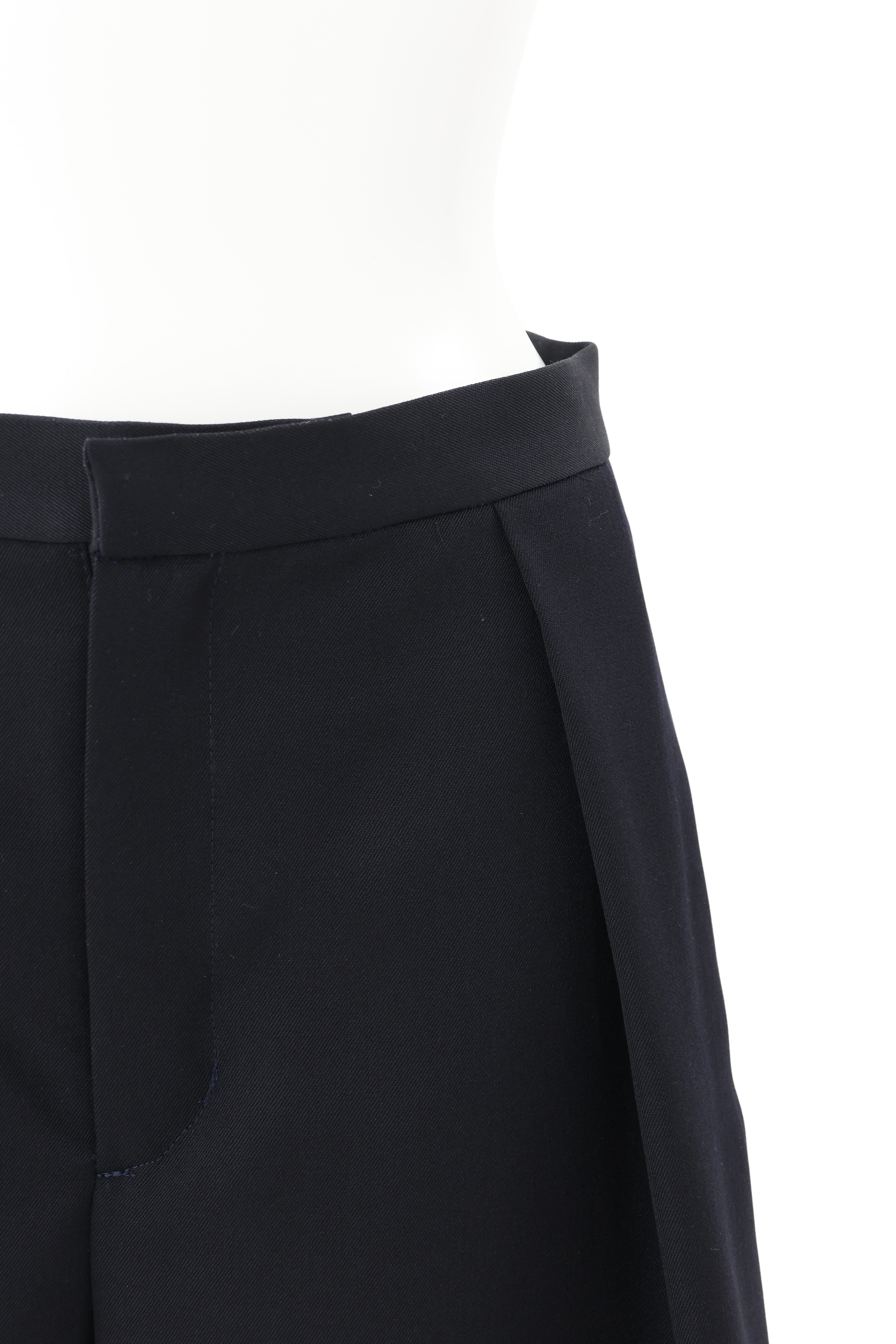 Satin broad pants - Navy