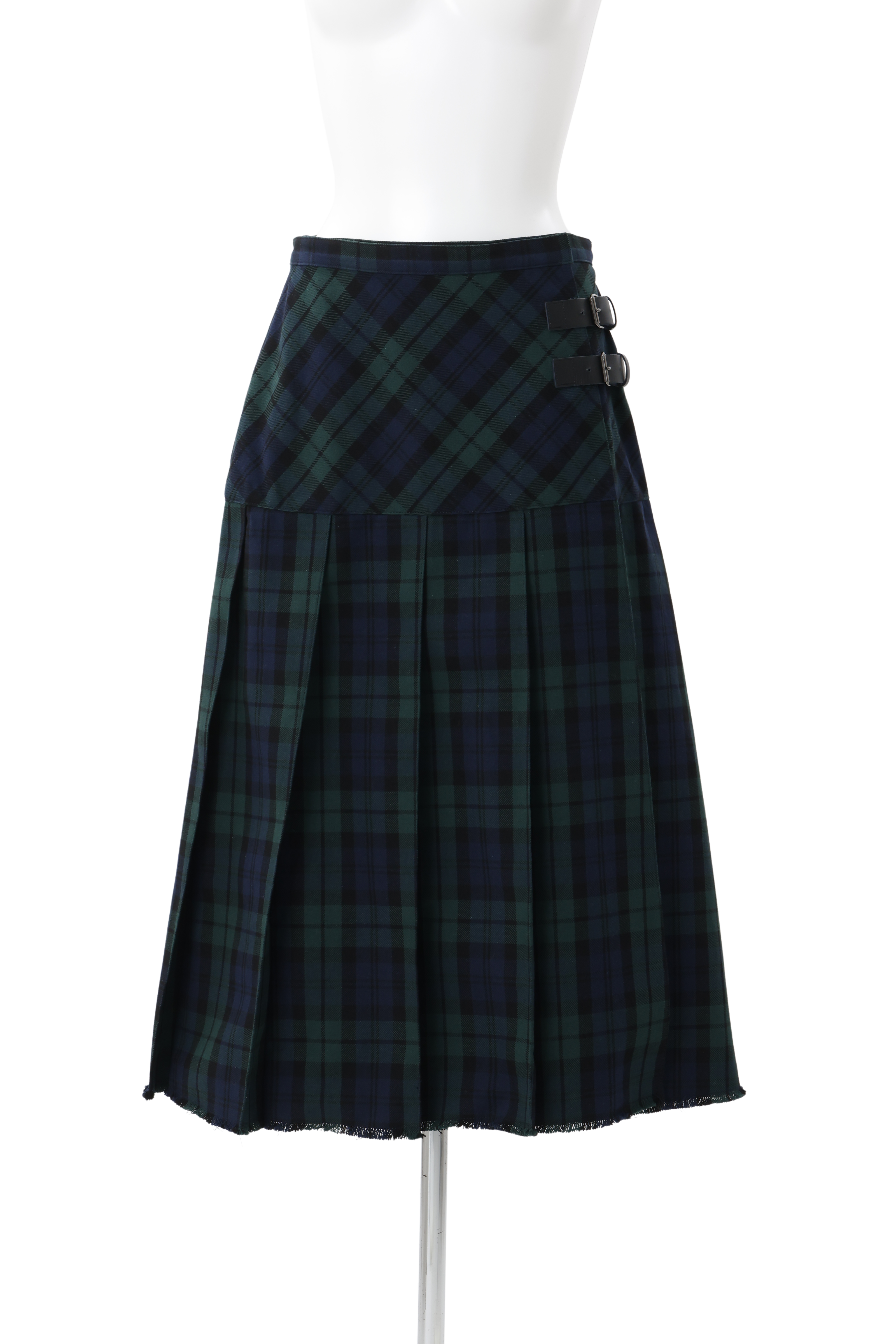 Plaid pleated skirt - Navy