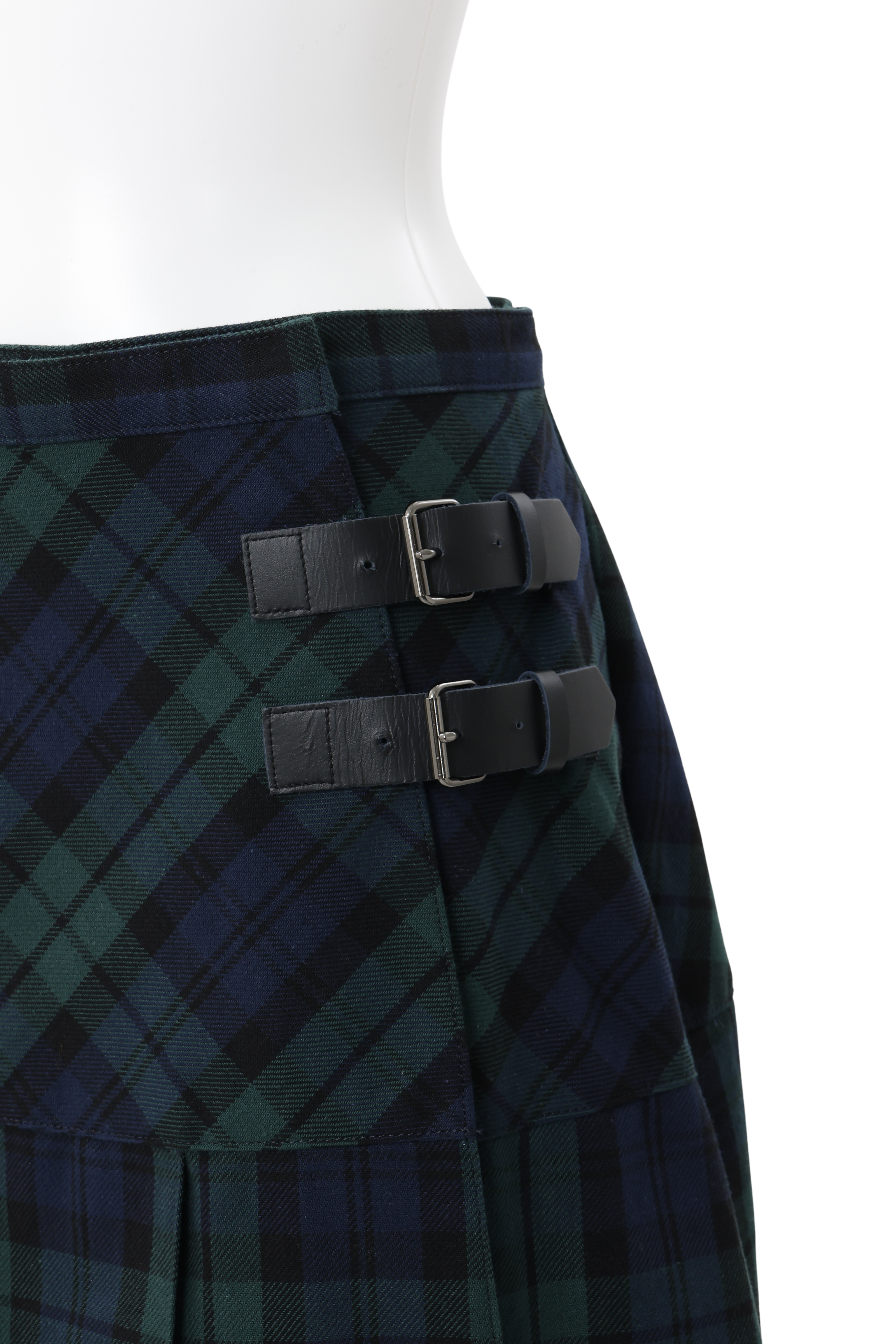 Plaid pleated skirt - Navy