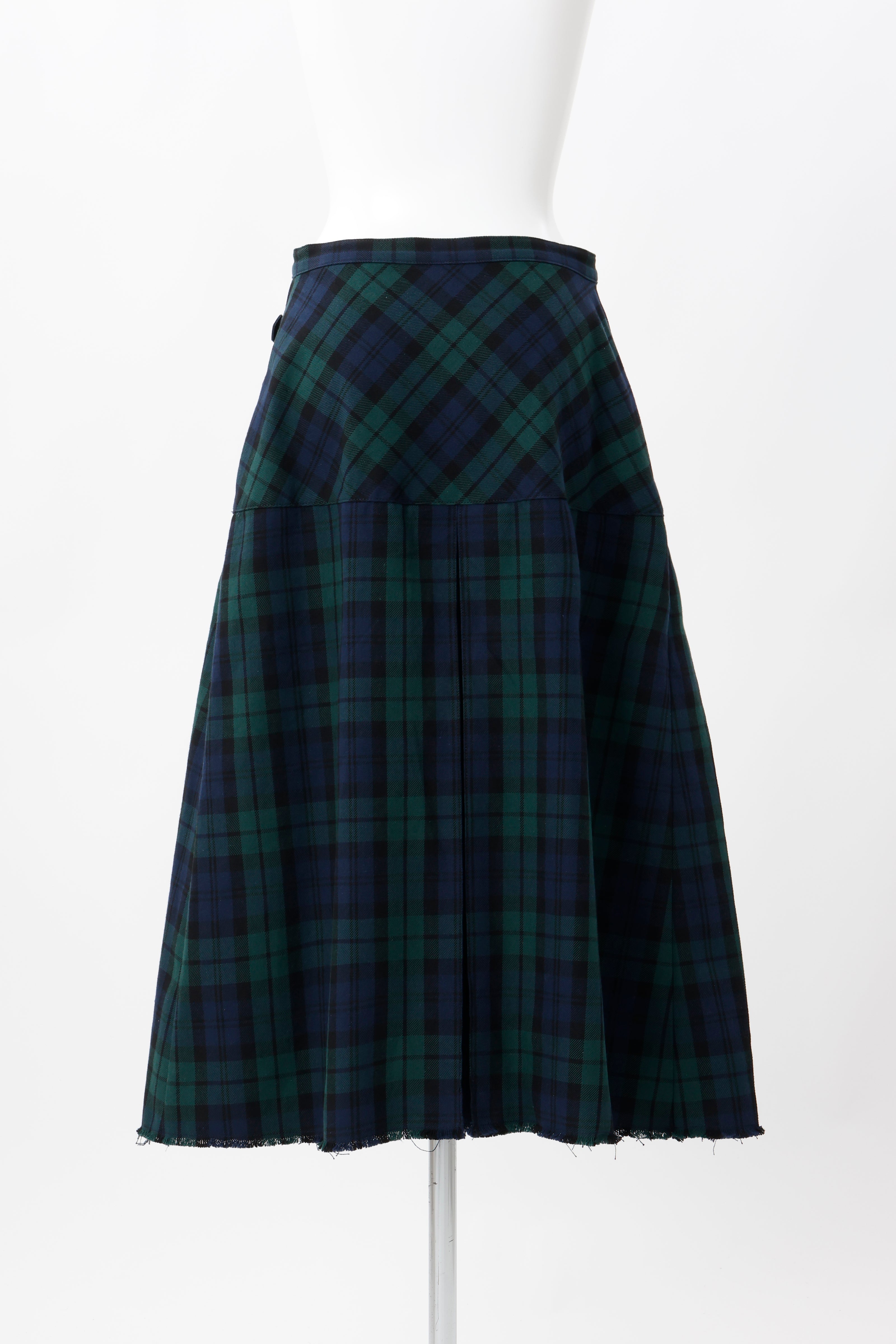 Plaid pleated skirt - Navy