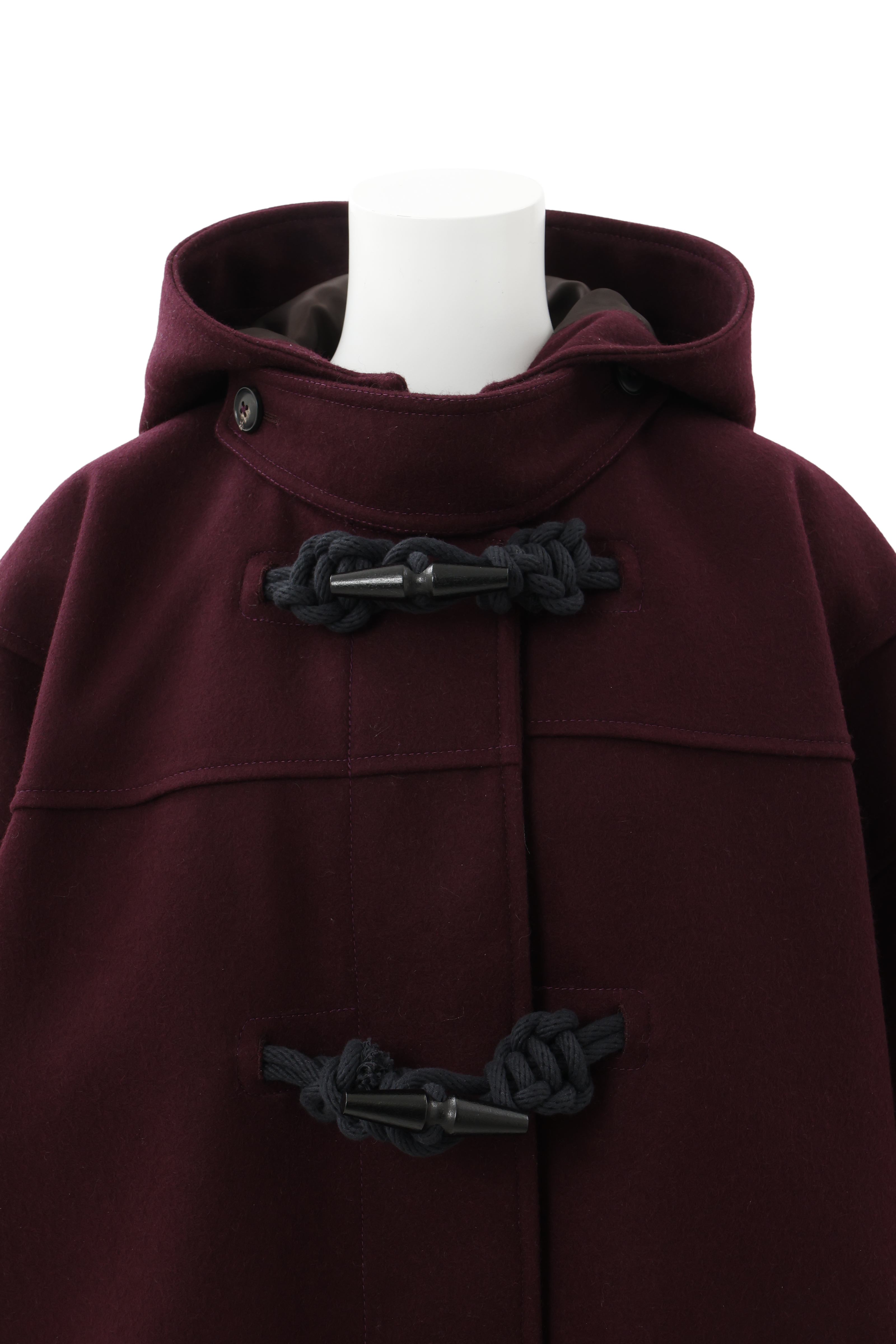 Melton duffle coat - Burgundy