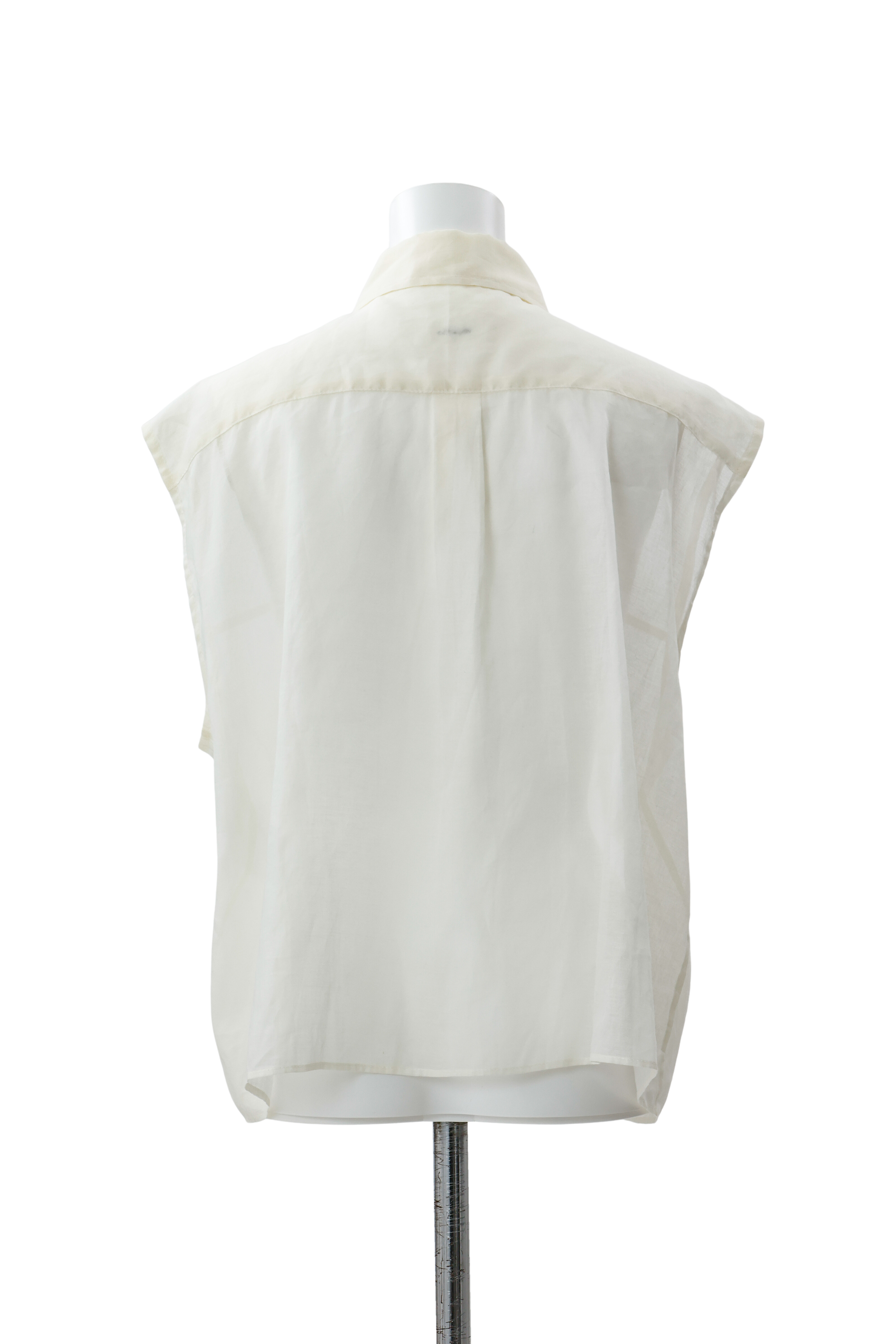 Metal stitch sheer  blouse - Off-white