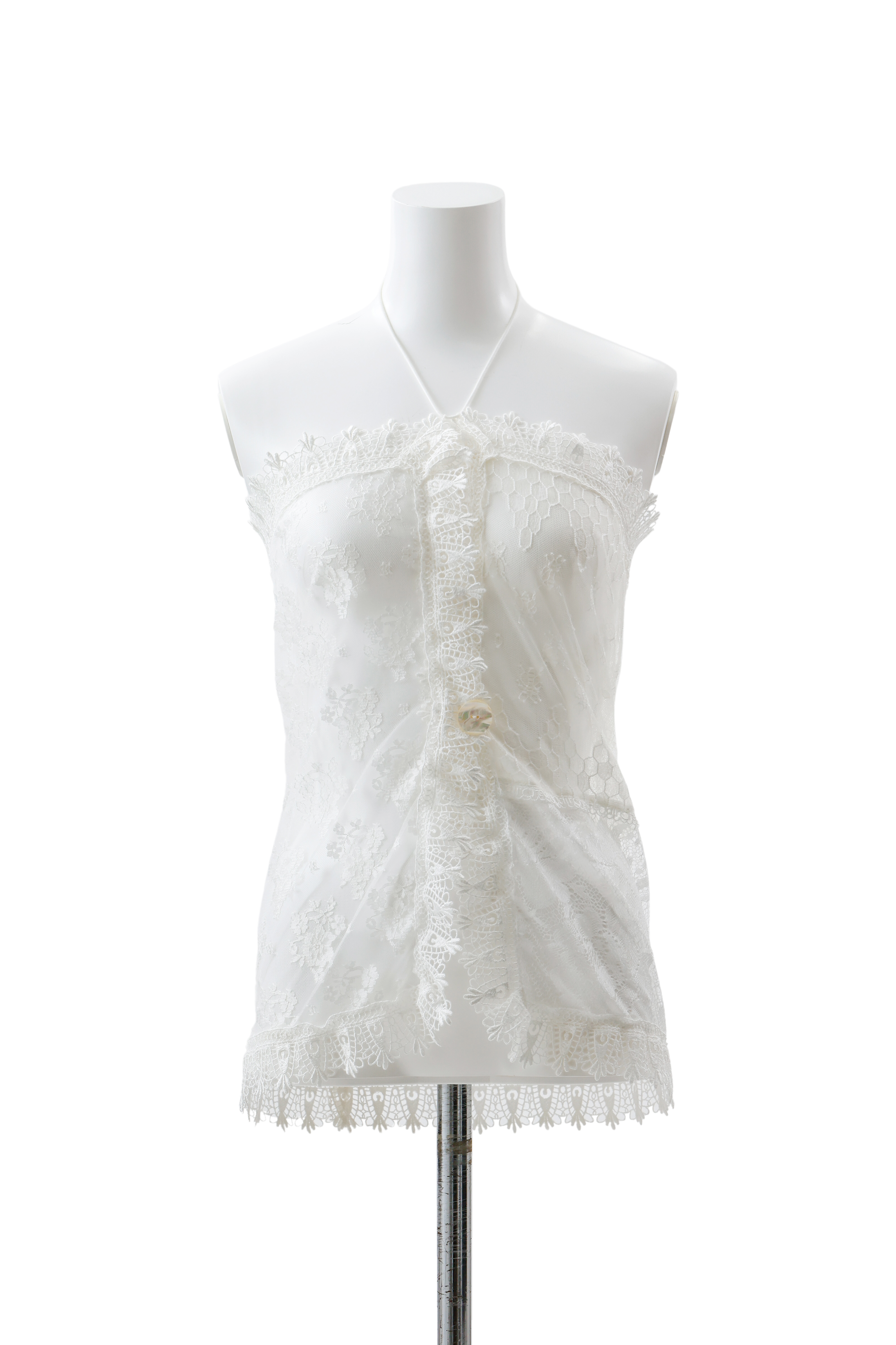 Lace patchwork scarf bustier - Off-white