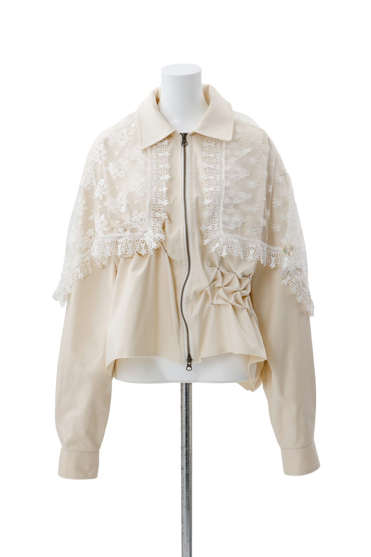 Lace patchwork scarf bustier - Off-white