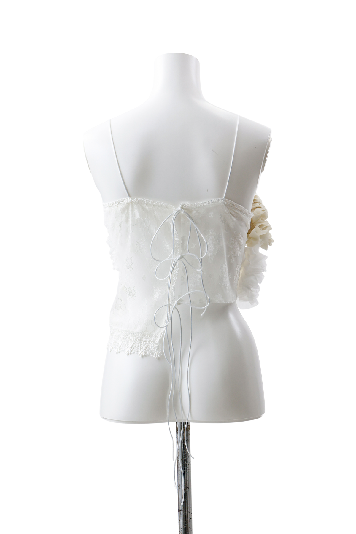 Hand pleats assemble bustier - White