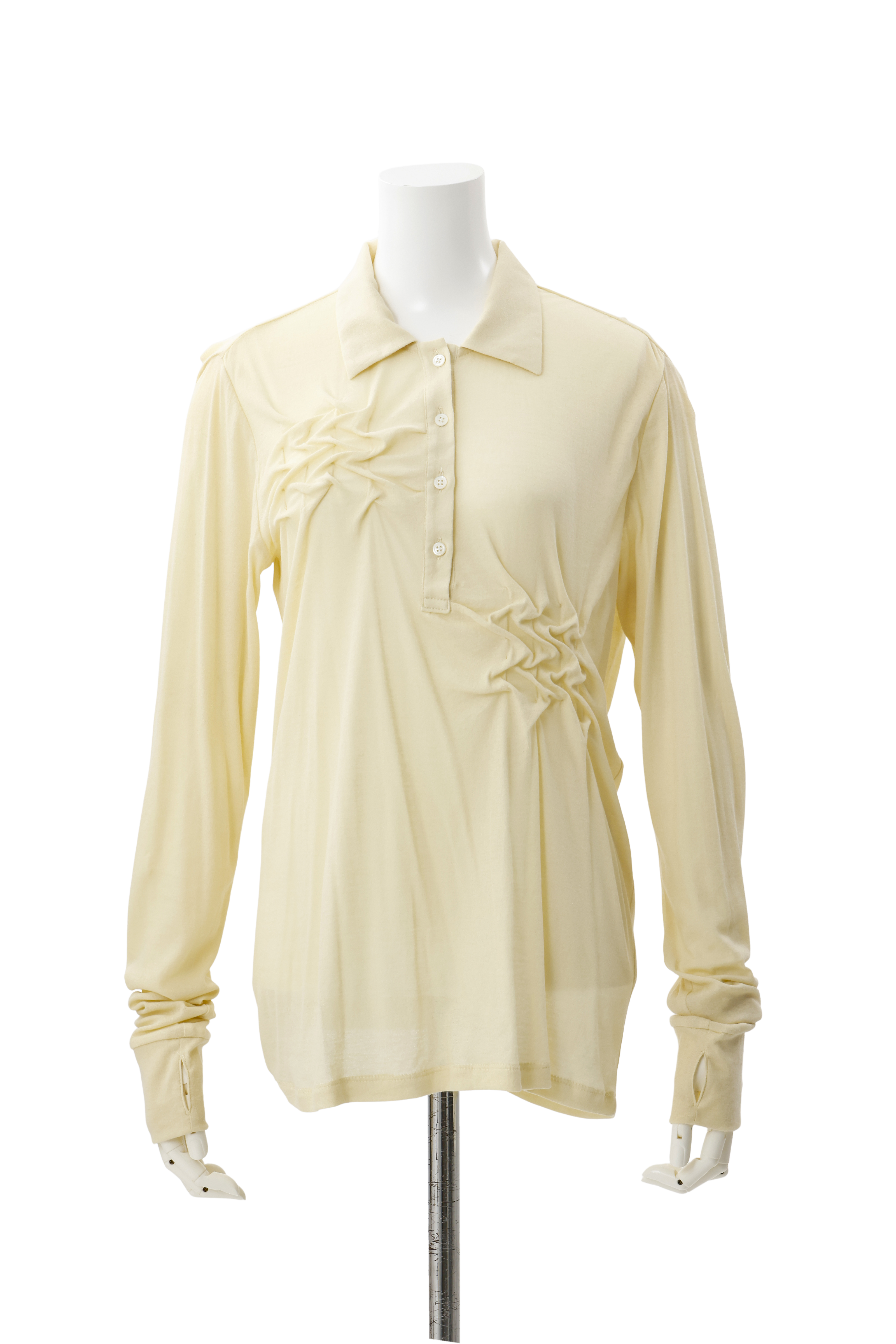 Sheer polo shirt - Yellow