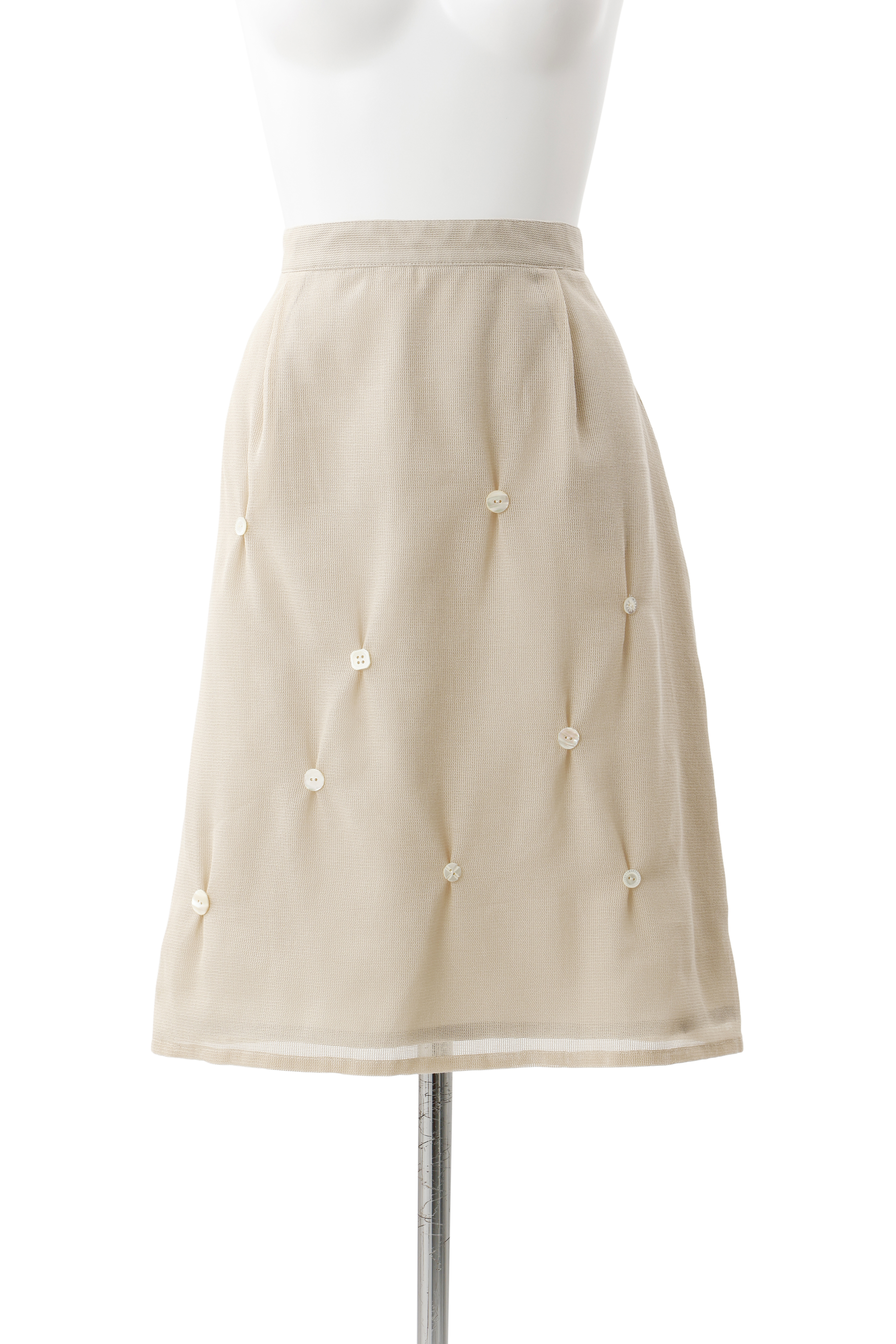 Shell button karami skirt - Beige