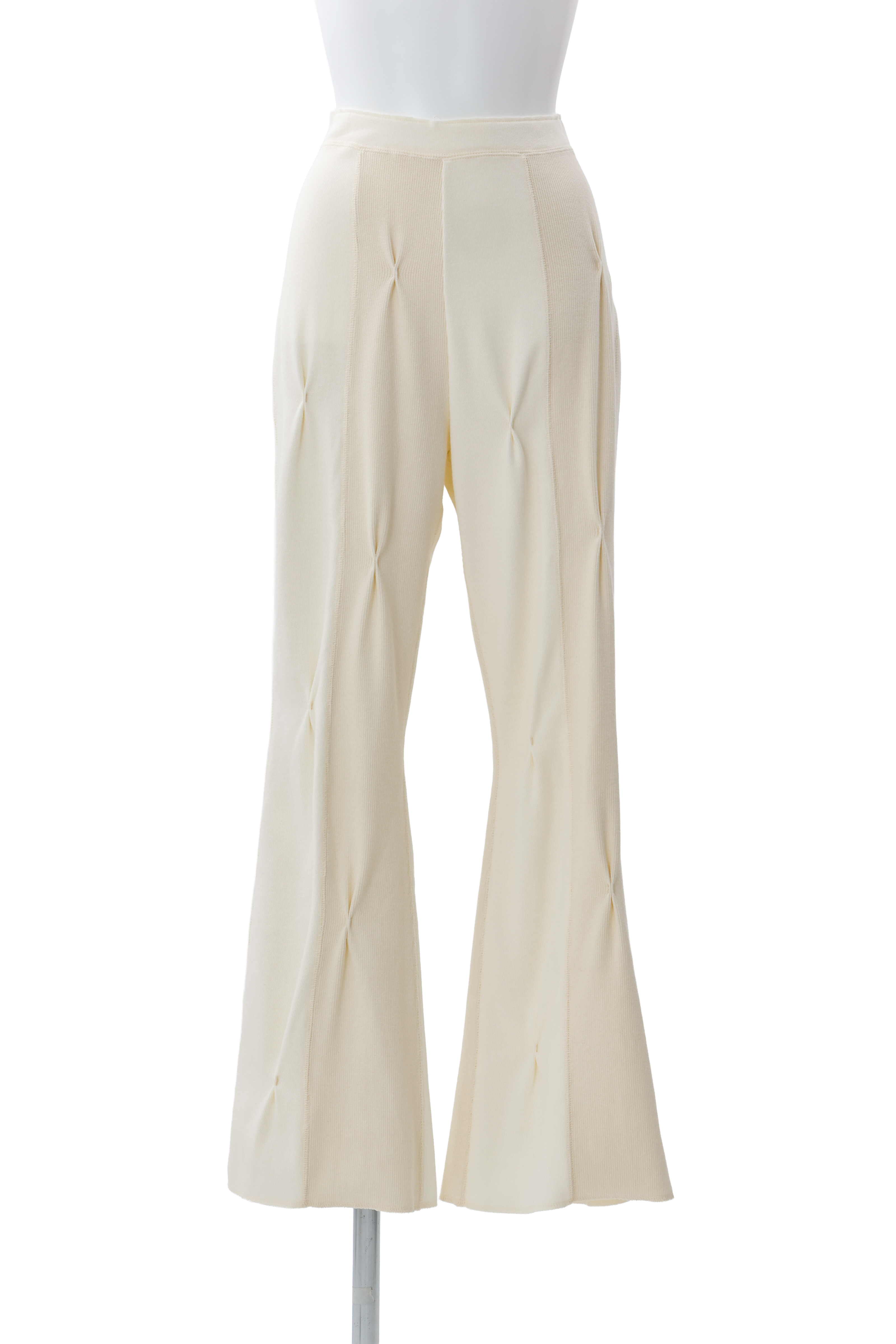 Tuck rib pants - Ivory
