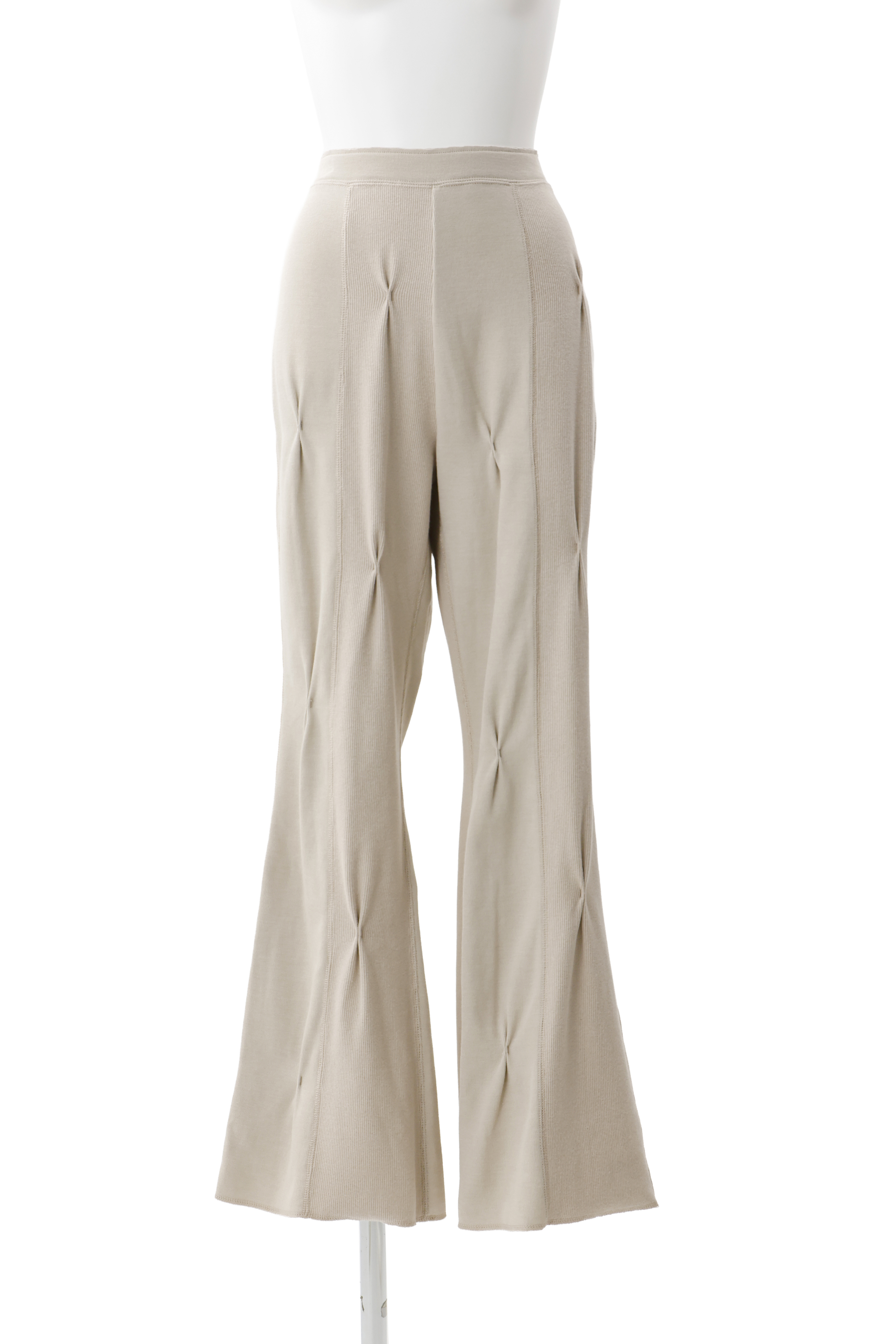 Tuck rib pants - Beige