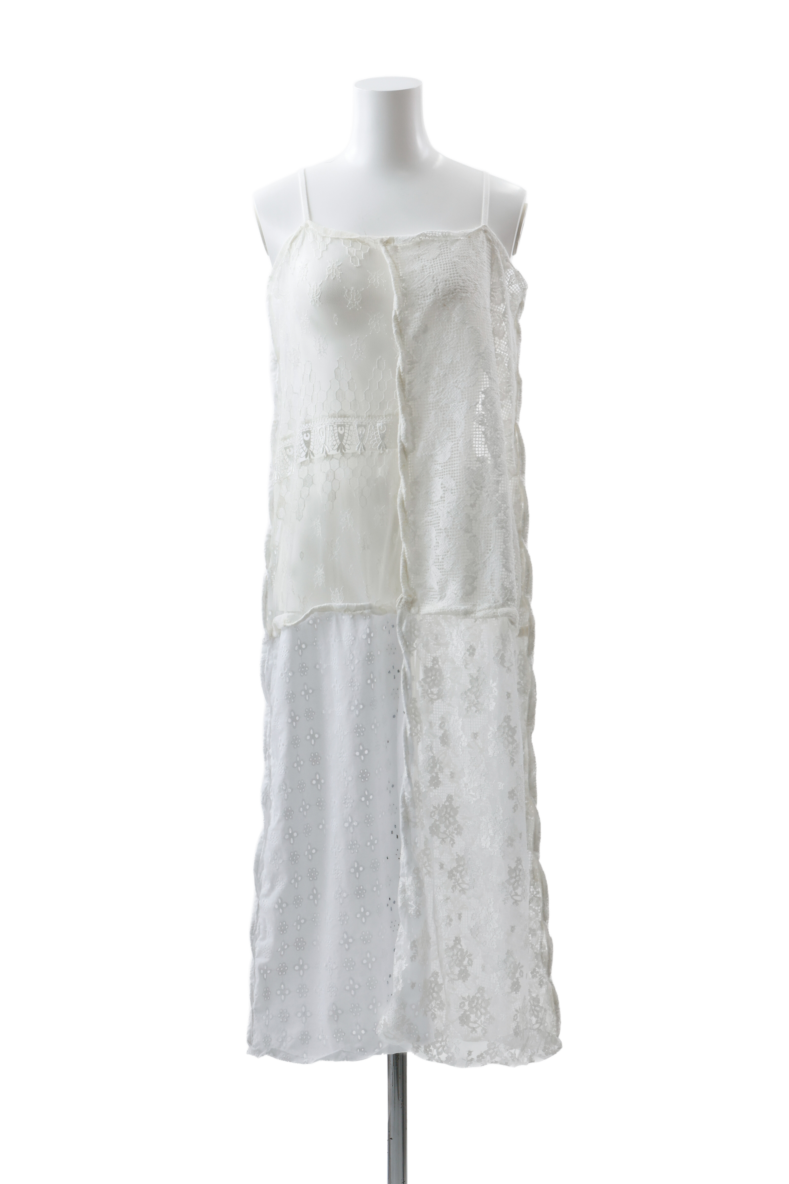 Twist edge lace  apron - Off-white