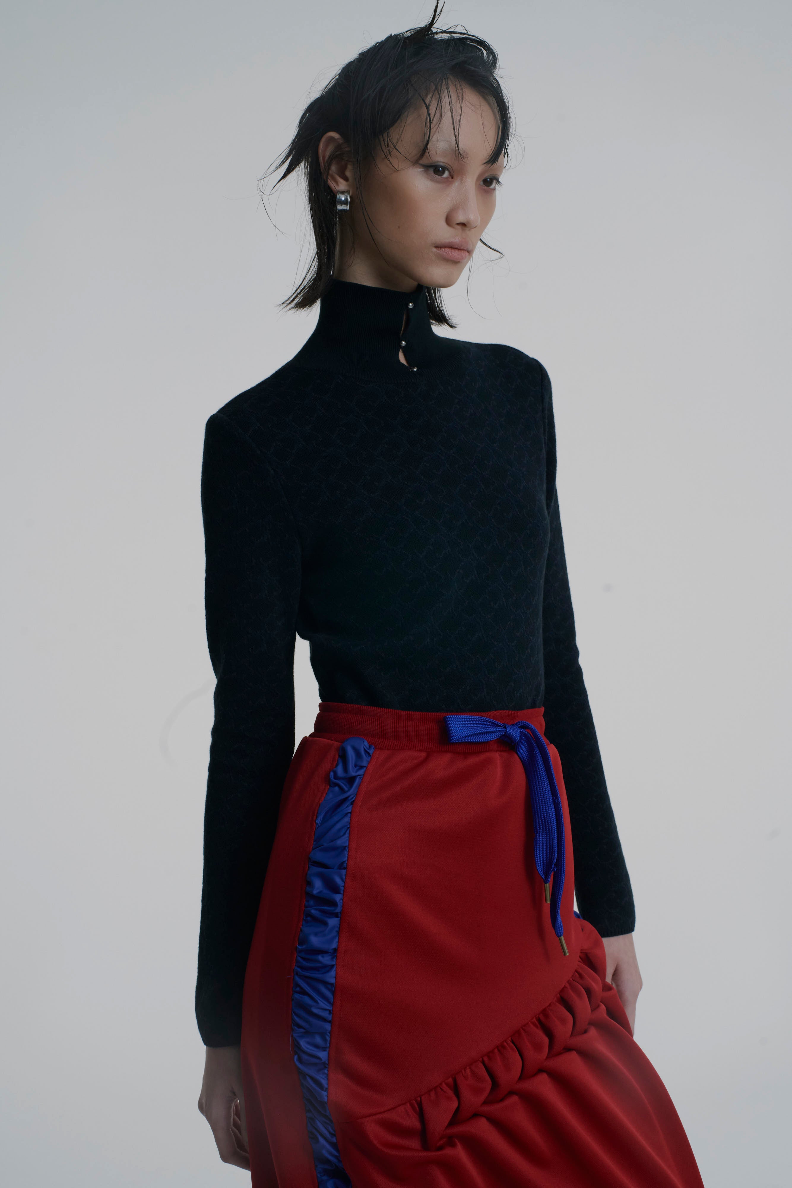 Jersey pencil skirt ‐ Red