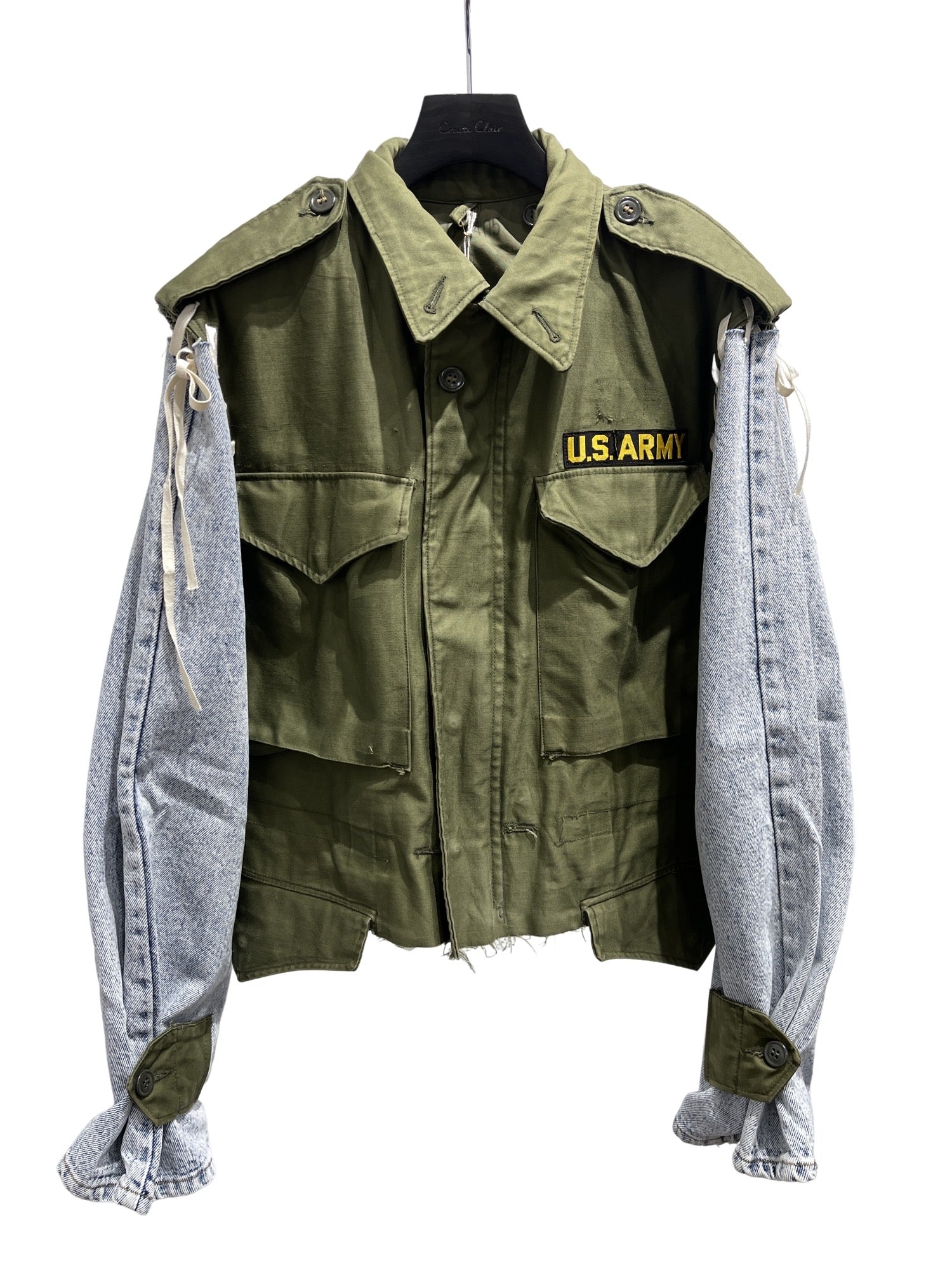 ATELIER by Create Clair / Vintage remake military jacket - stitch - Khaki-Blue