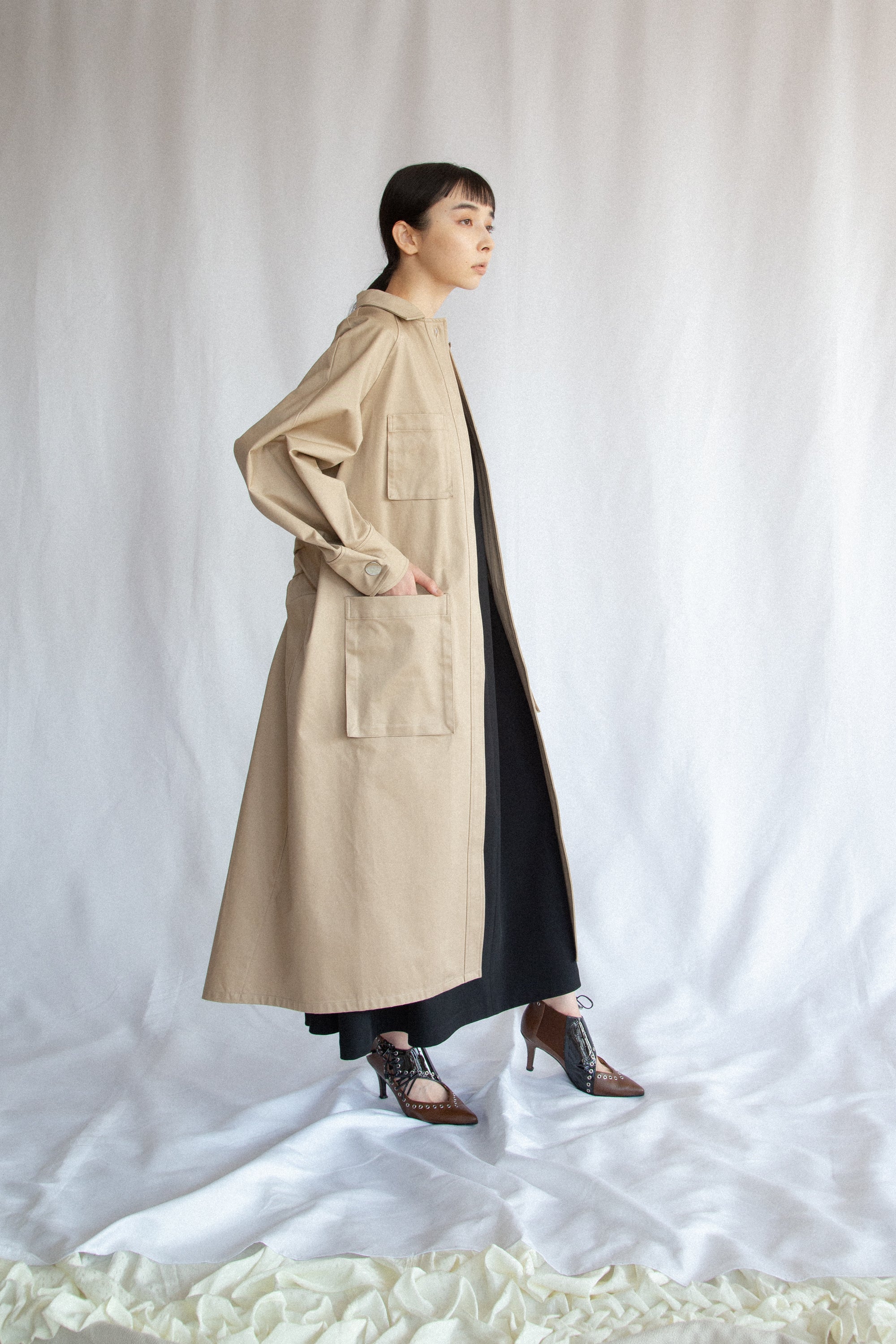 Smocking trench coat - Beige