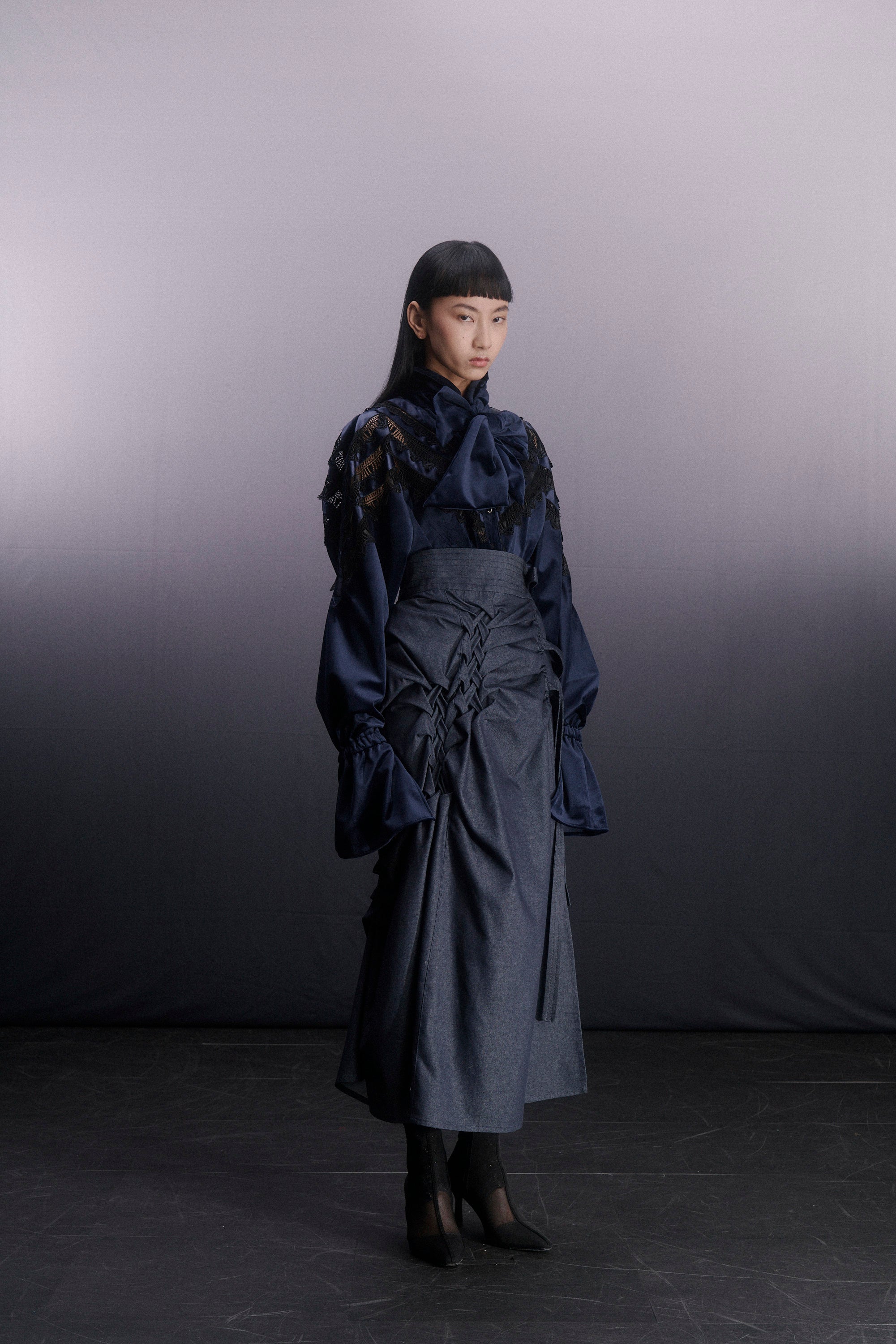 Hakama wrap skirt - Black