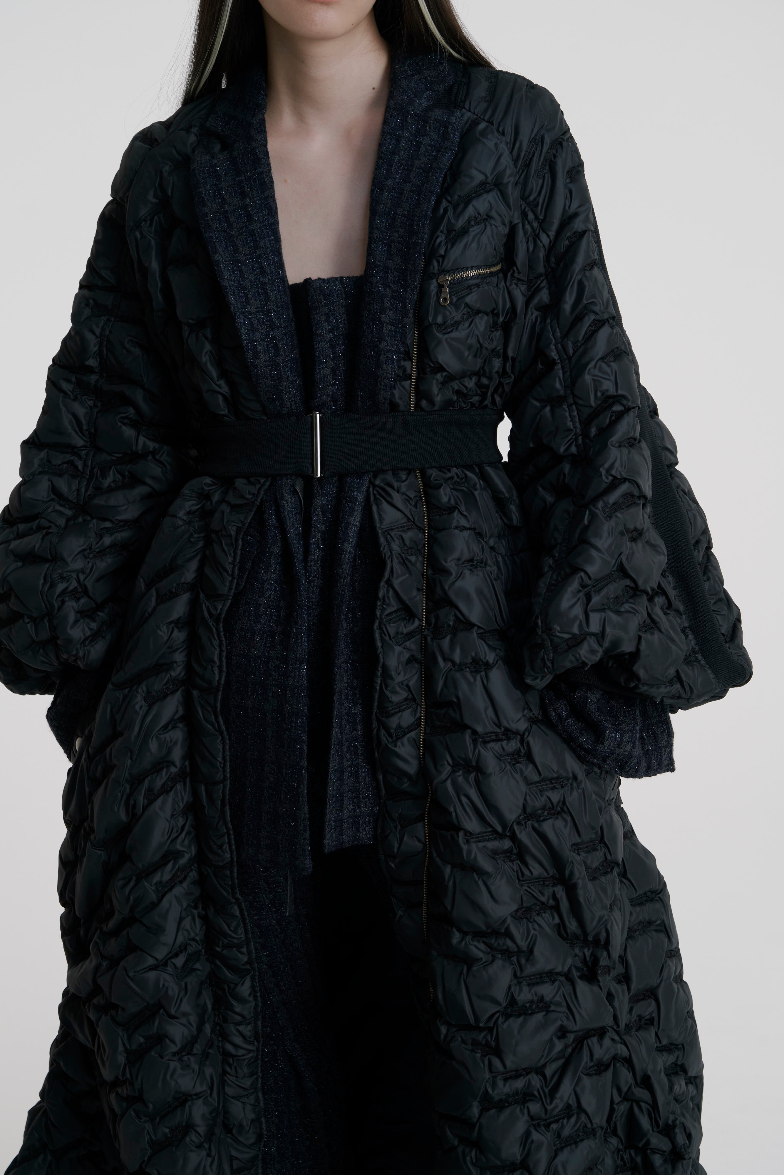 Military long jacket ‐ Black　