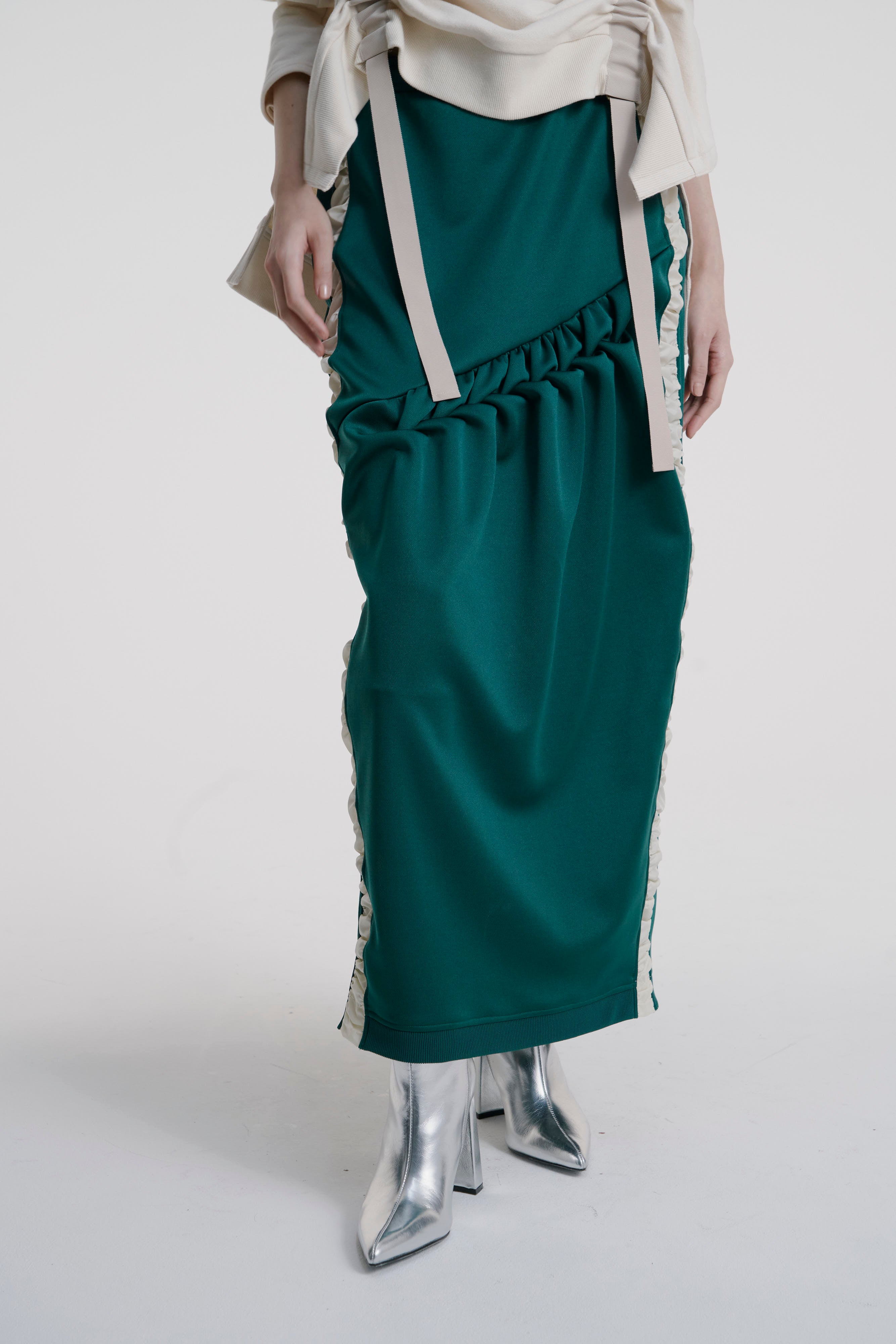 Jersey pencil skirt ‐ Green