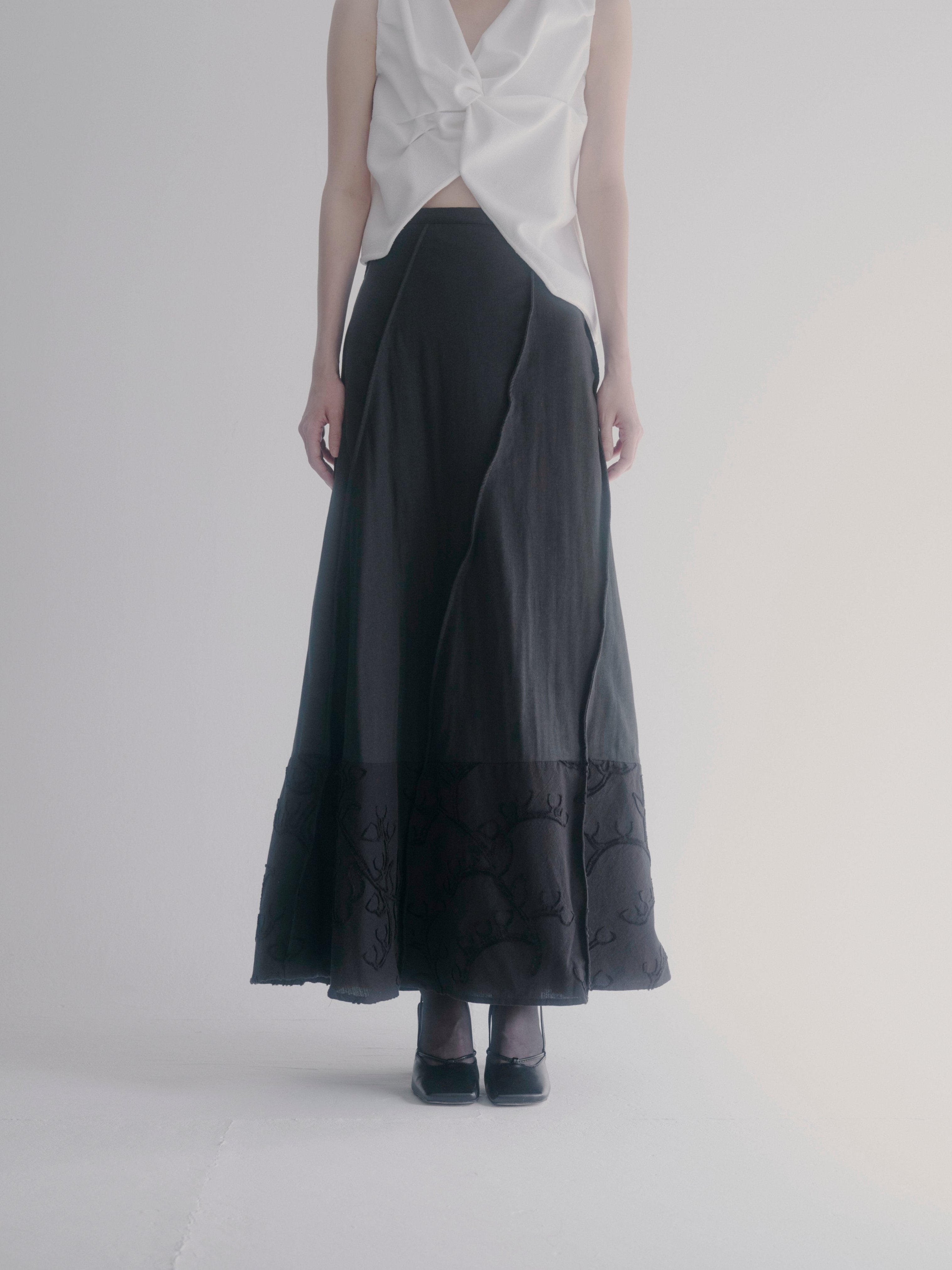 Petal diagonally skirt - Black