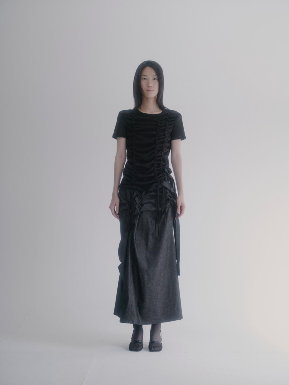 Hakama wrap skirt - Black