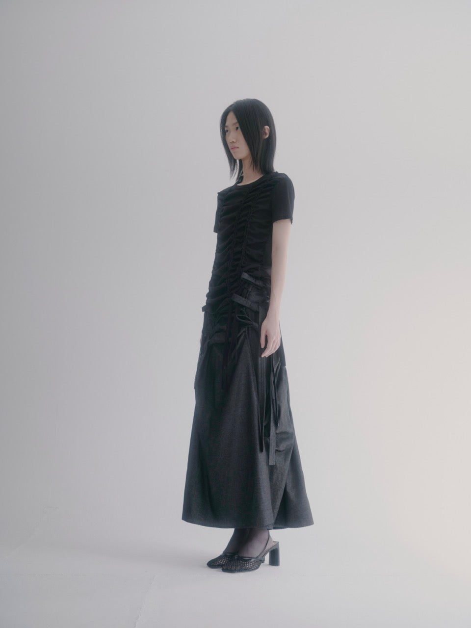 Hakama wrap skirt - Black