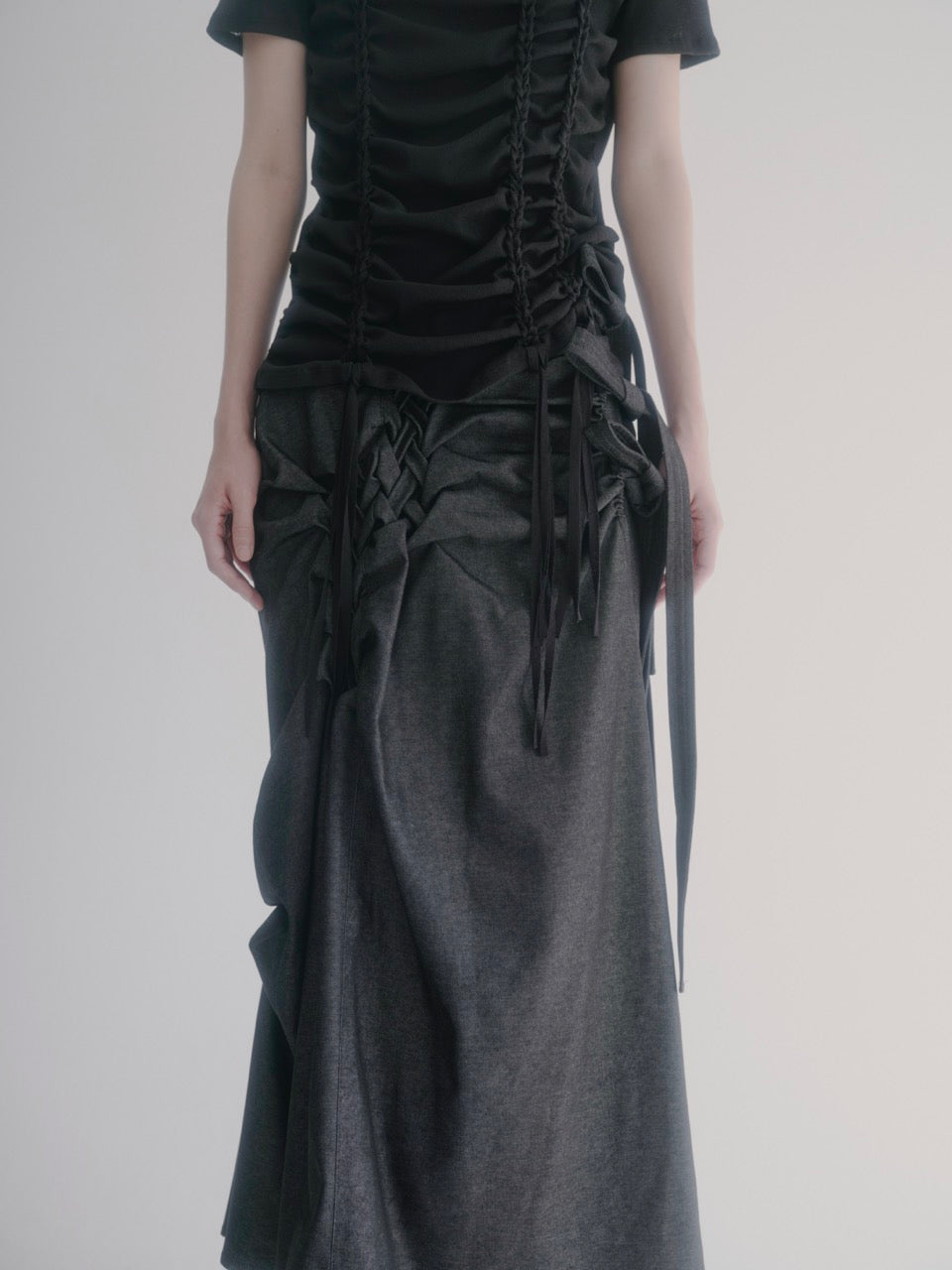 Hakama wrap skirt ‐ Black