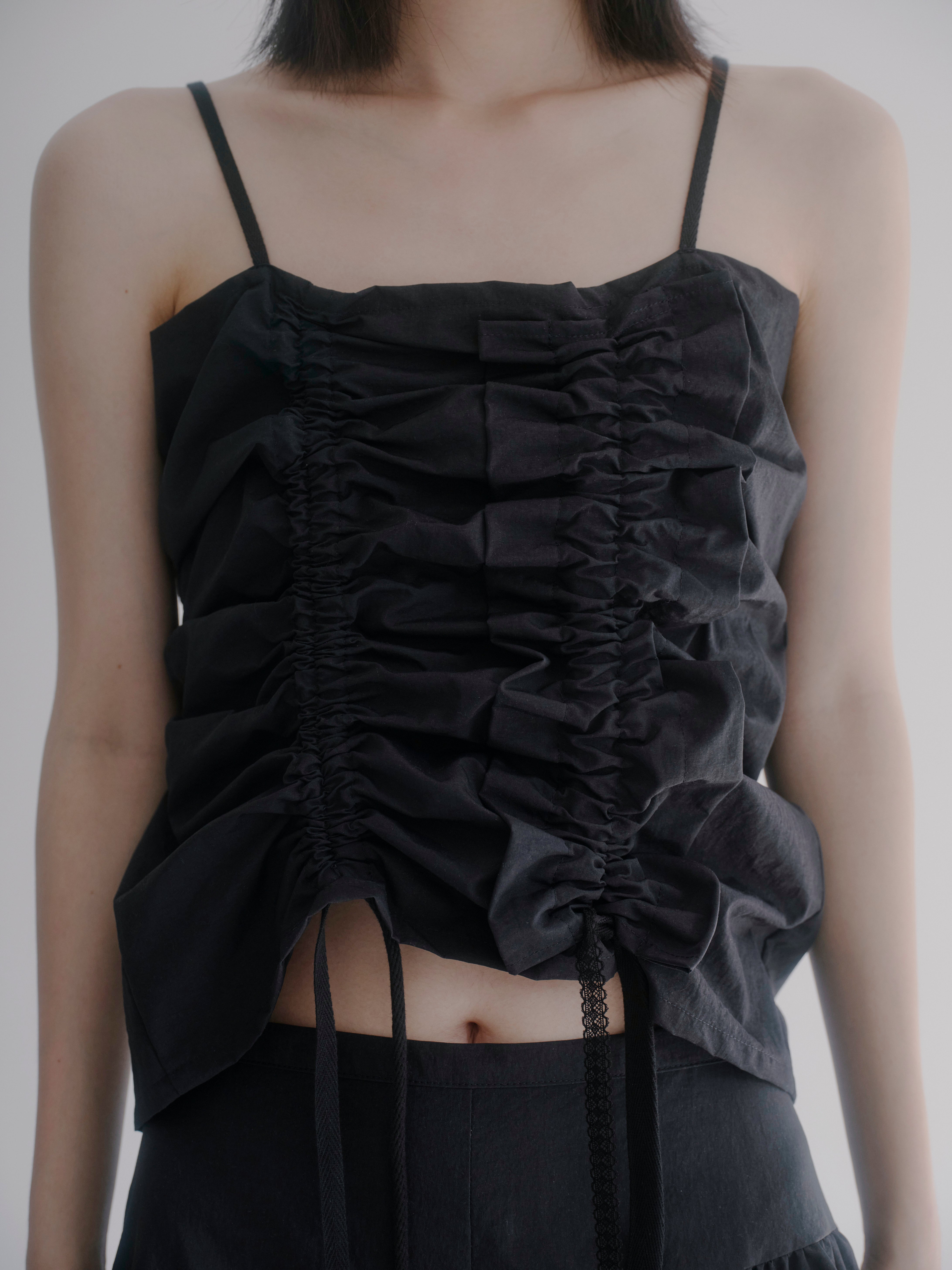 Deformation gather bustier - Black