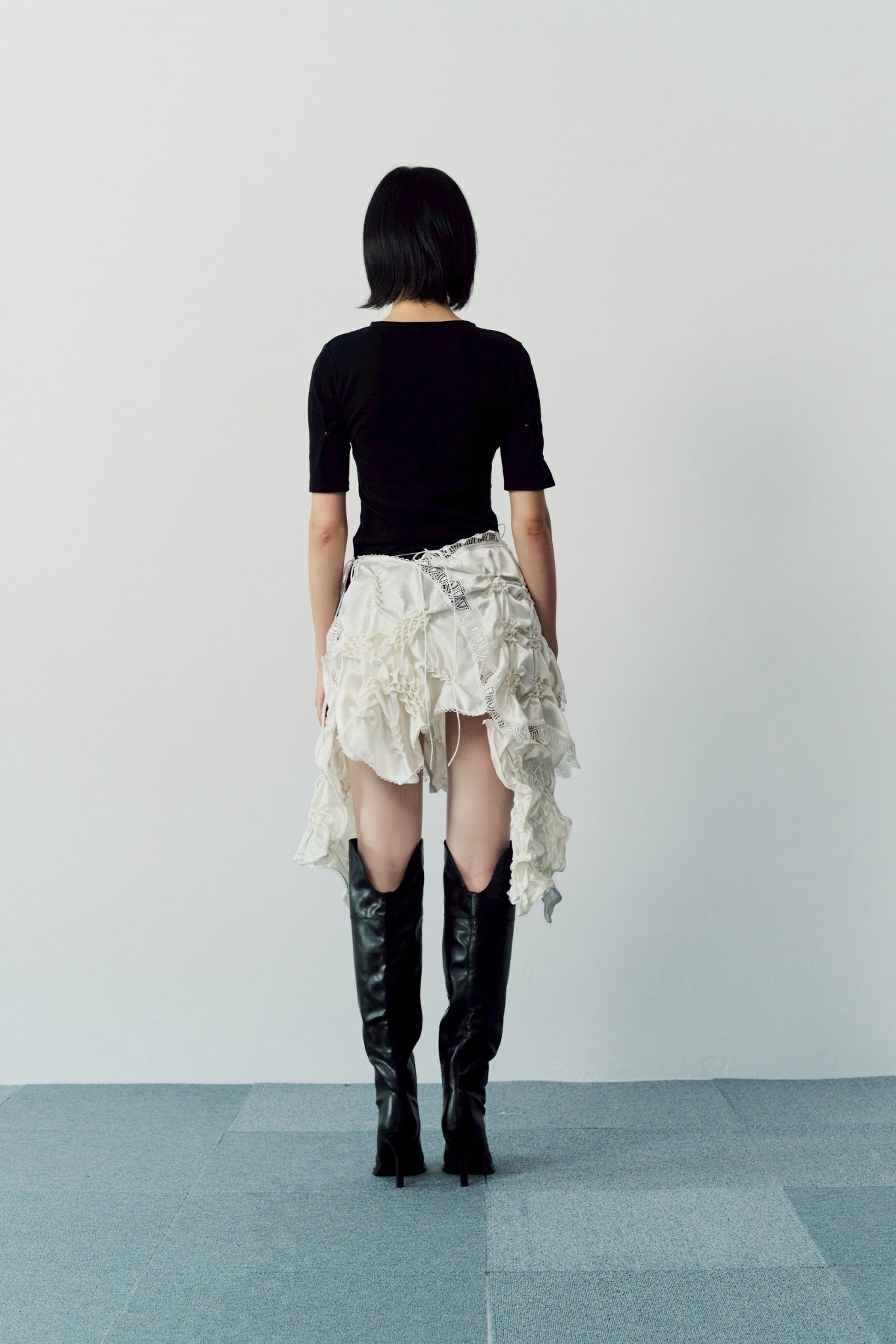 Smocking veill skirt - White