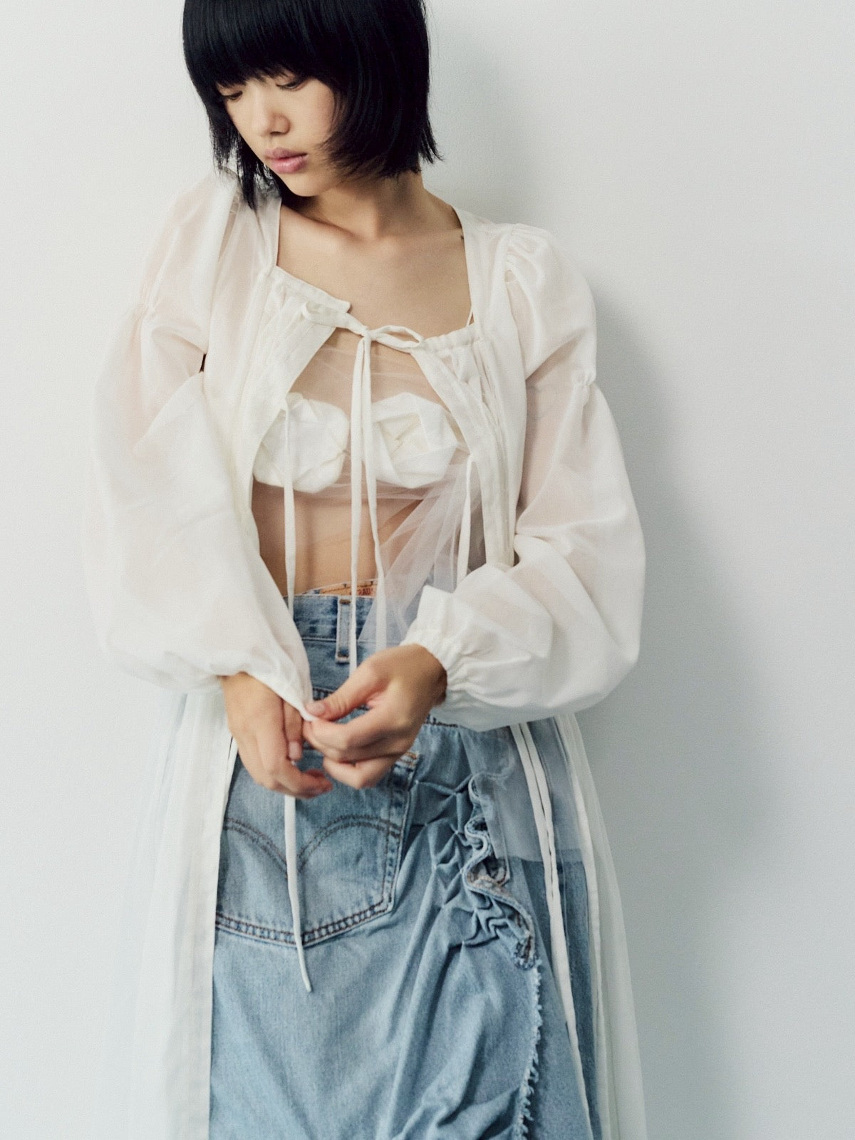 Origami veil tops - Black