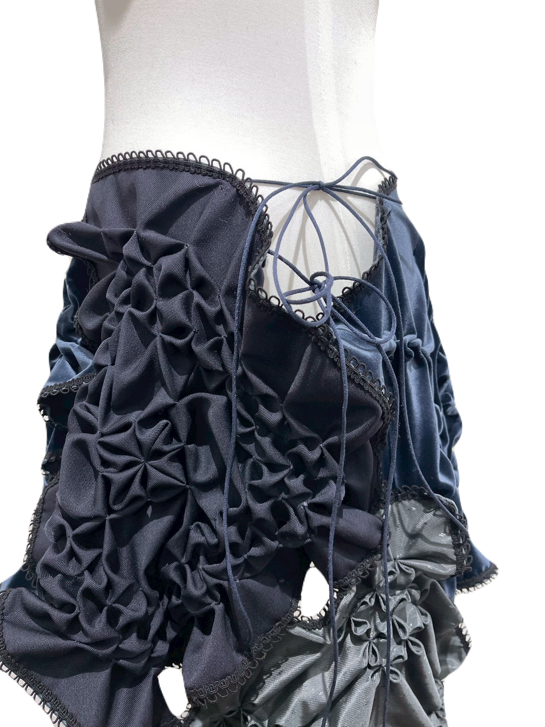 Patch smocking skirt - Navy