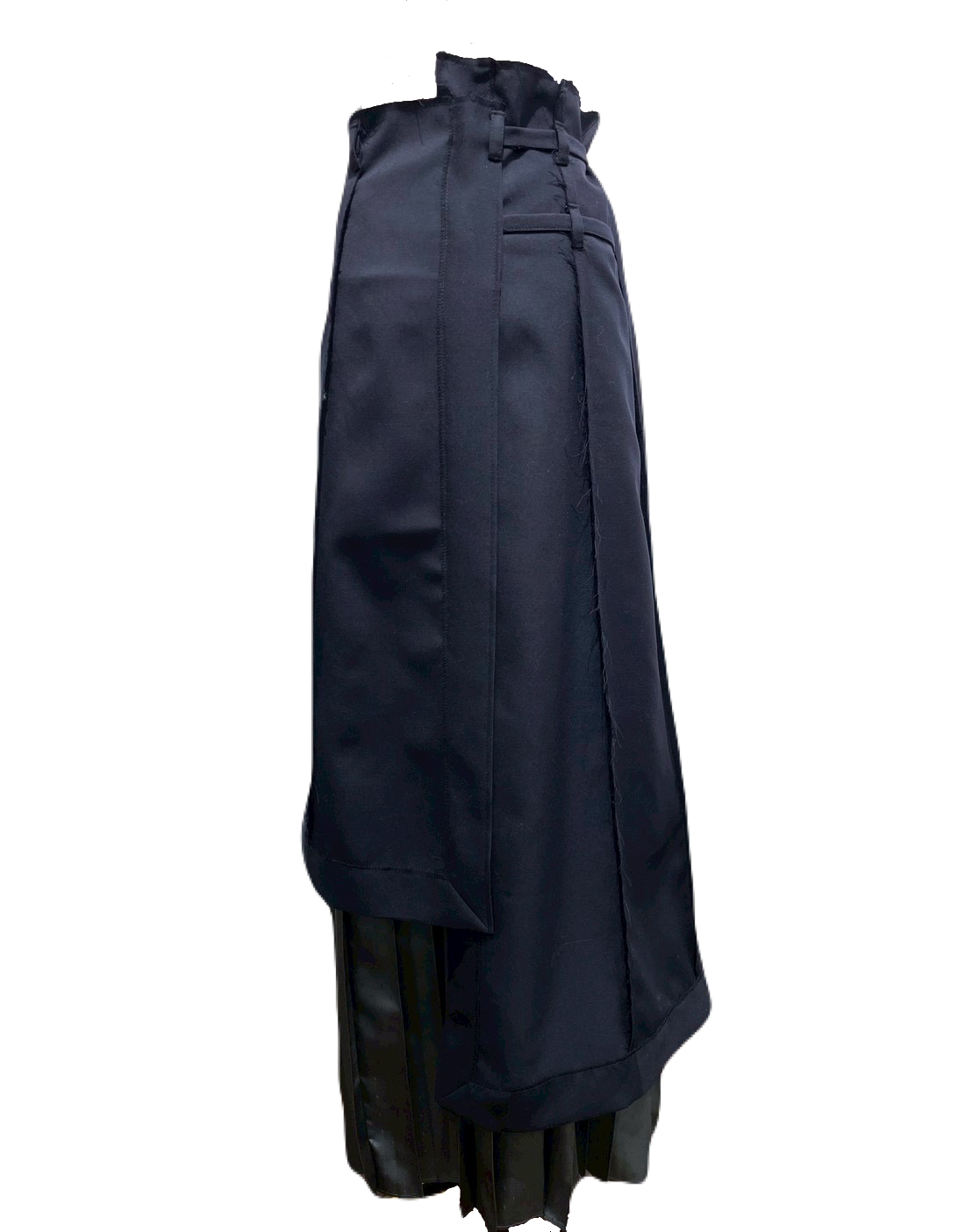 Pleats wrapping skirt - Navy