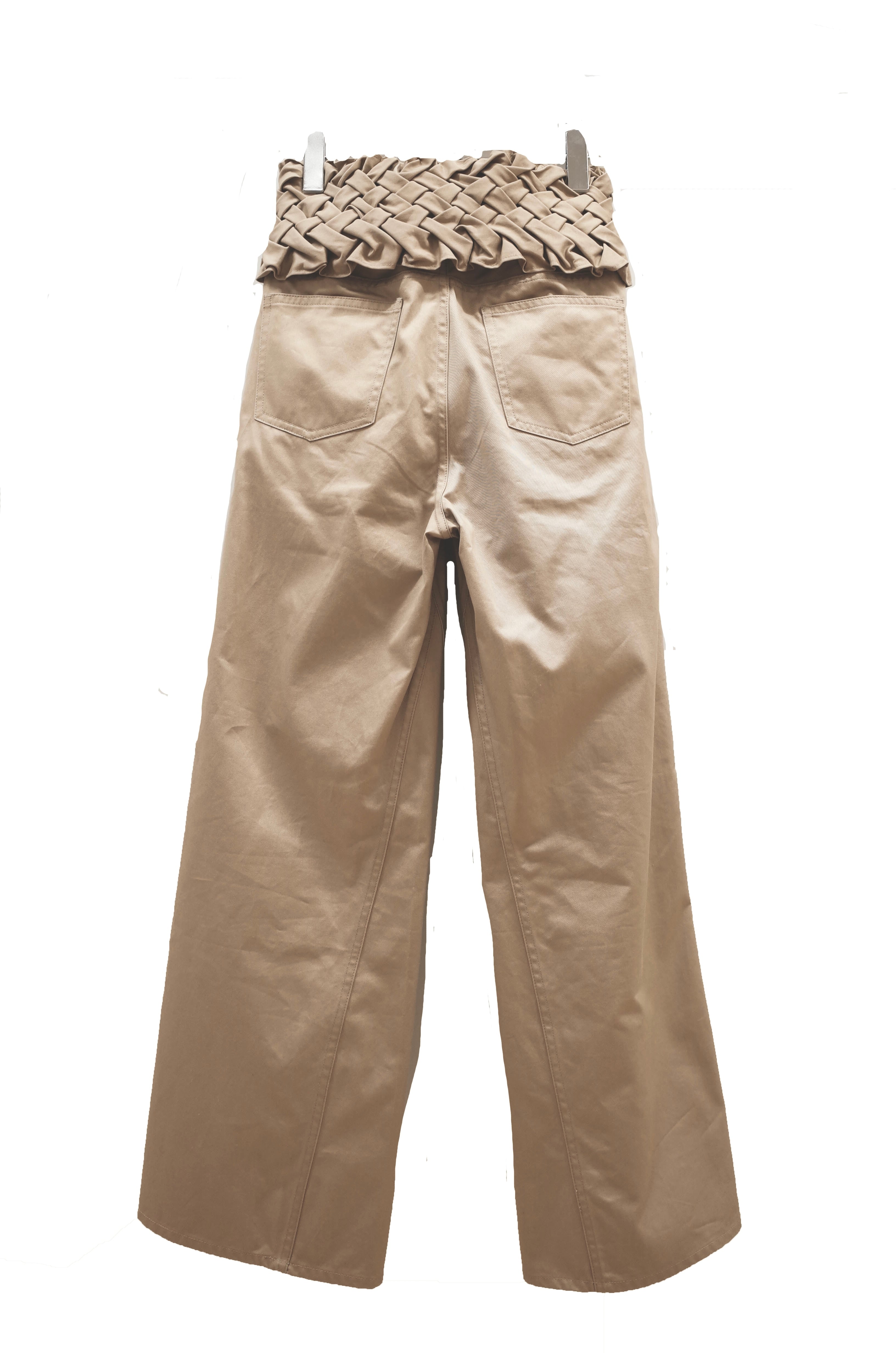 Smocking belt wide pants