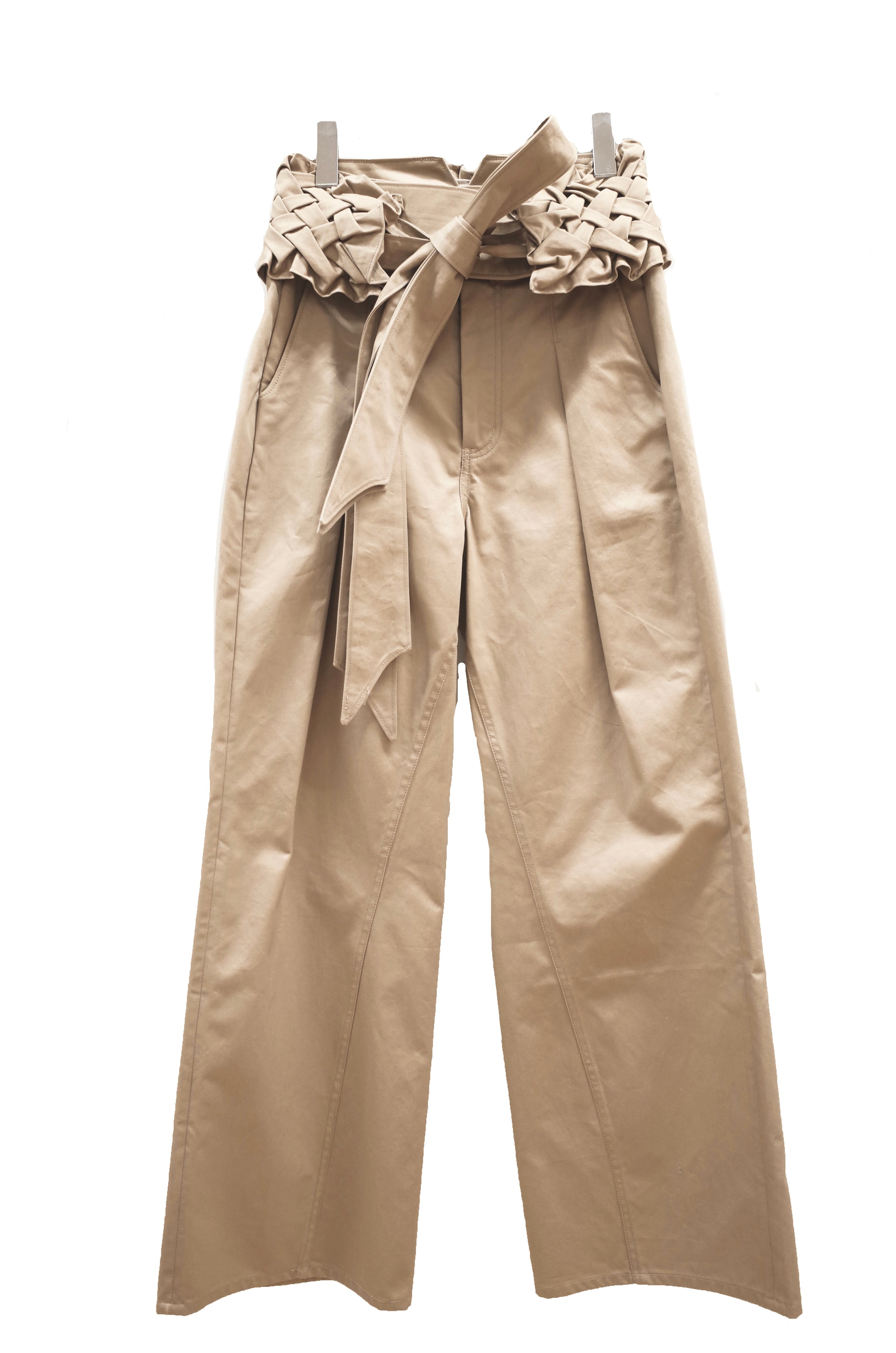 Smocking belt wide pants