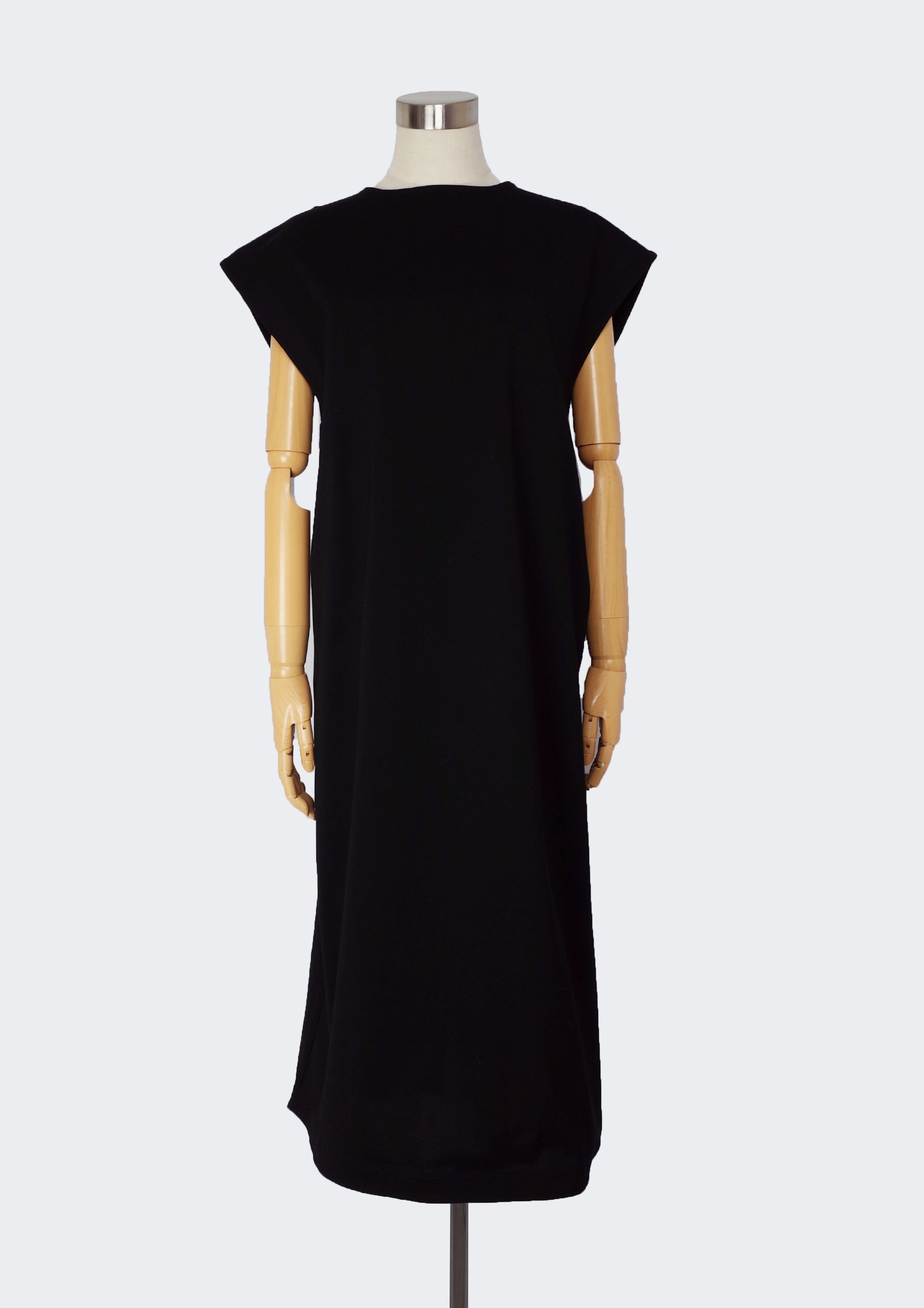 French-sleeve cut dress - Black