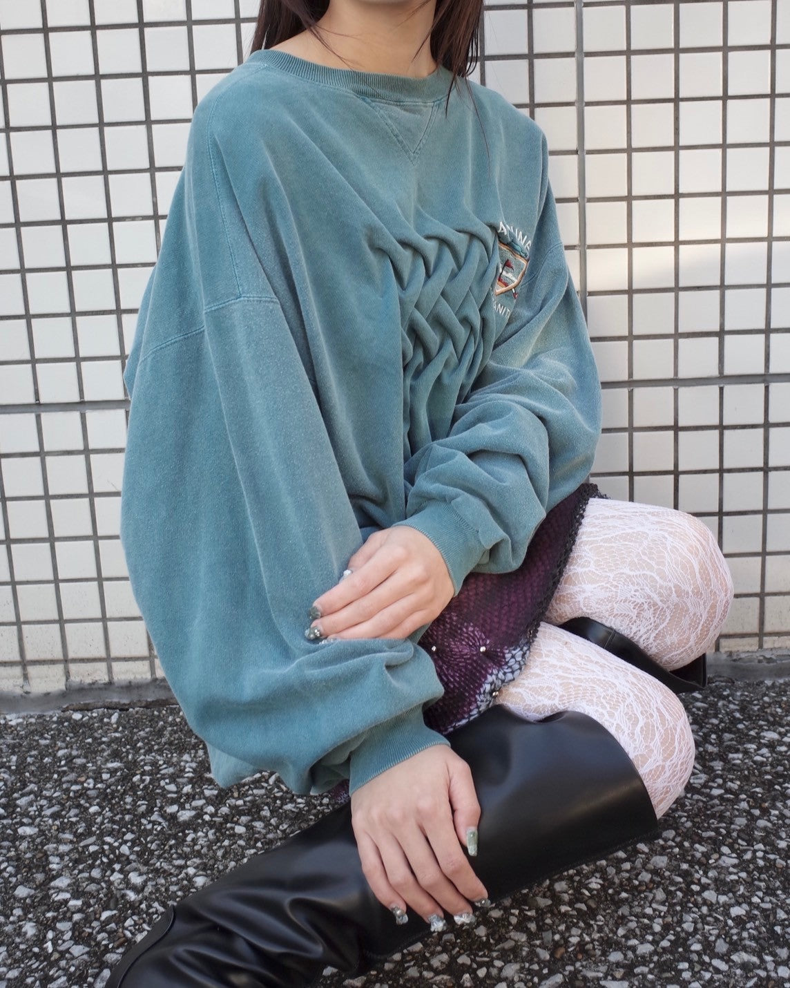 ATELIER by Create Clair / Remake Smocking Sweat - 1 - Green